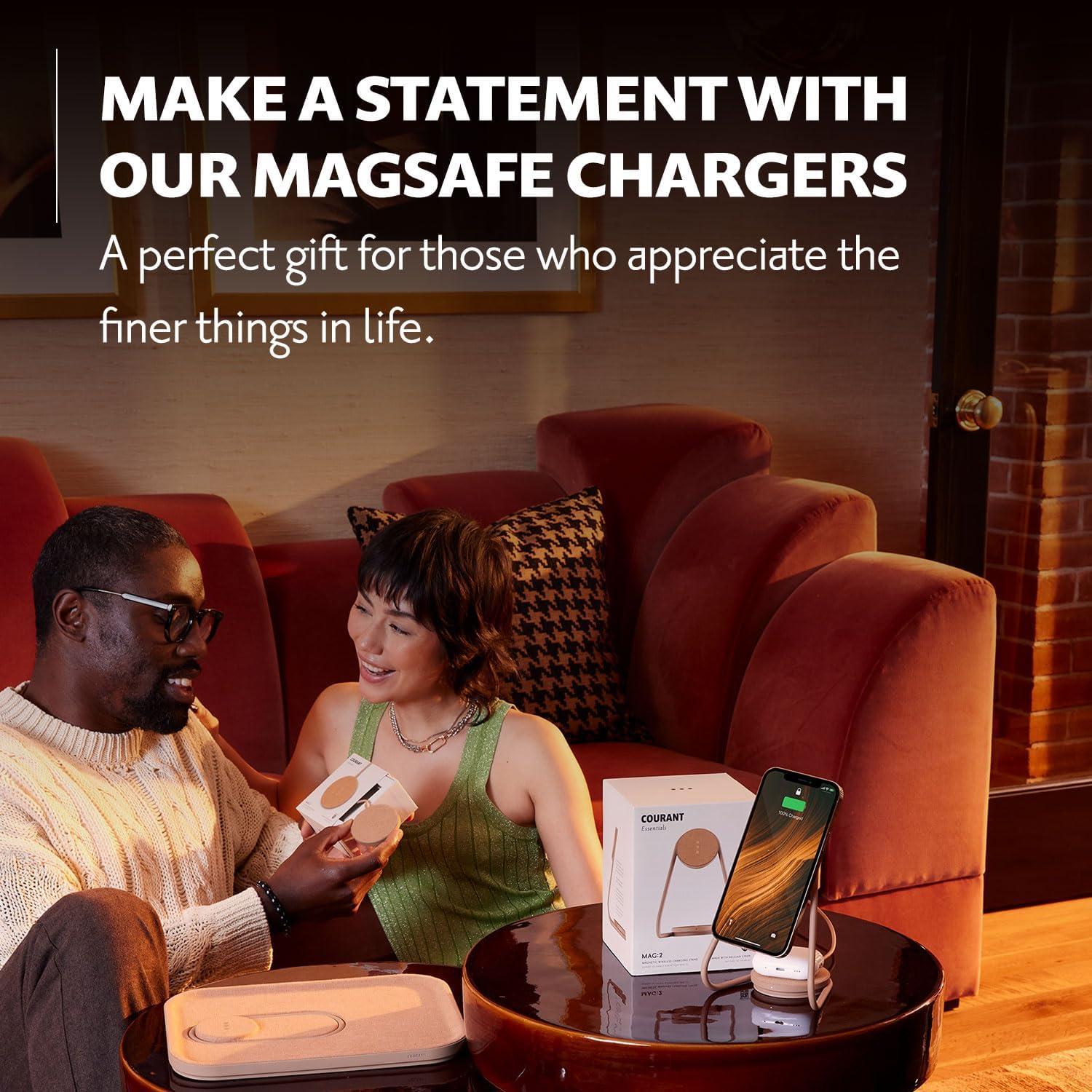 Cargador Inalámbrico Courant MAG:3 - Cuero Italiano Negro