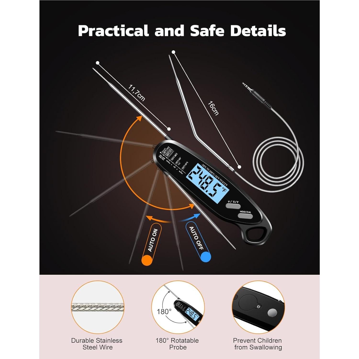 Termómetro Digital de Carne Vuwwey RTS-236S con Doble Sonda
