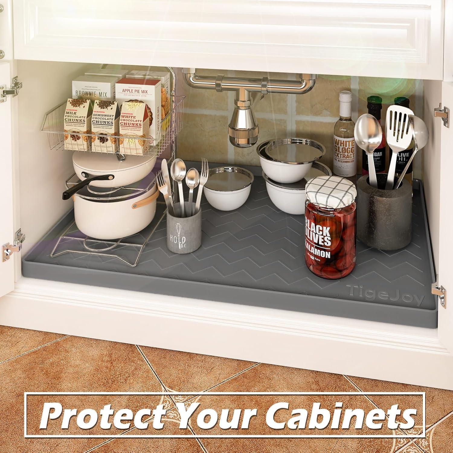 Alfombrilla Silicona Impermeable TigeJoy 94x48 cm Gris Claro