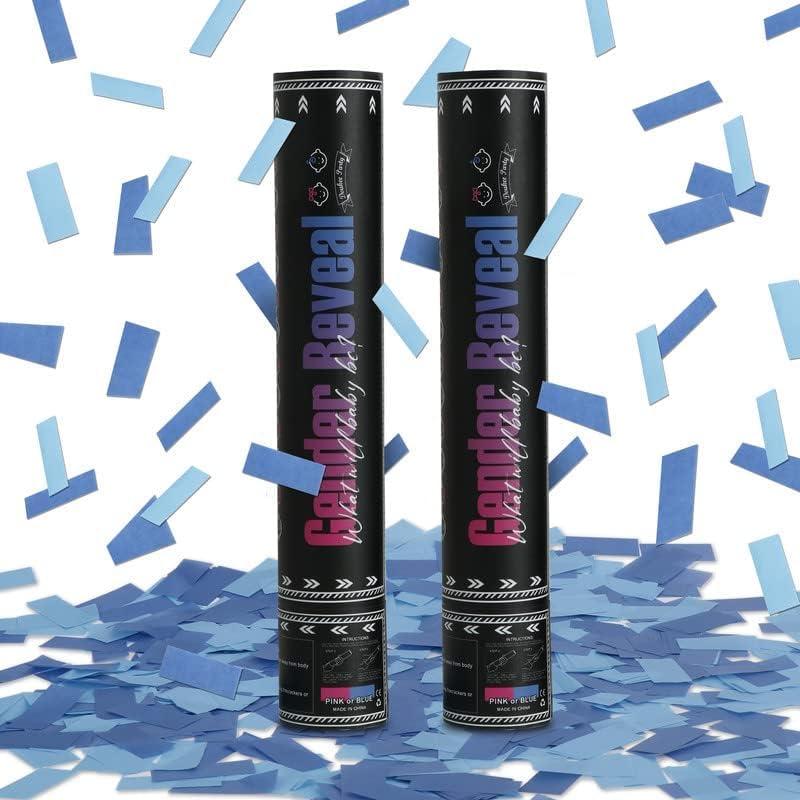 Cañón de Confeti Azul DOUKEE 30 cm Biodegradable 2 PZ