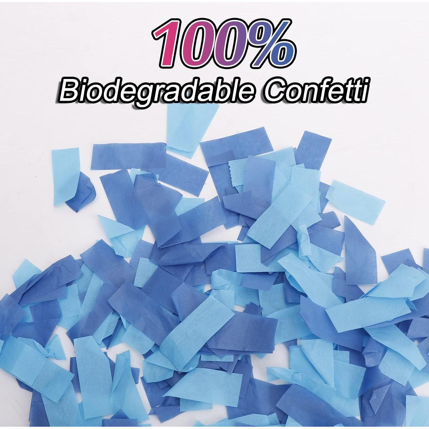 Cañón de Confeti Azul DOUKEE 30 cm Biodegradable 2 PZ