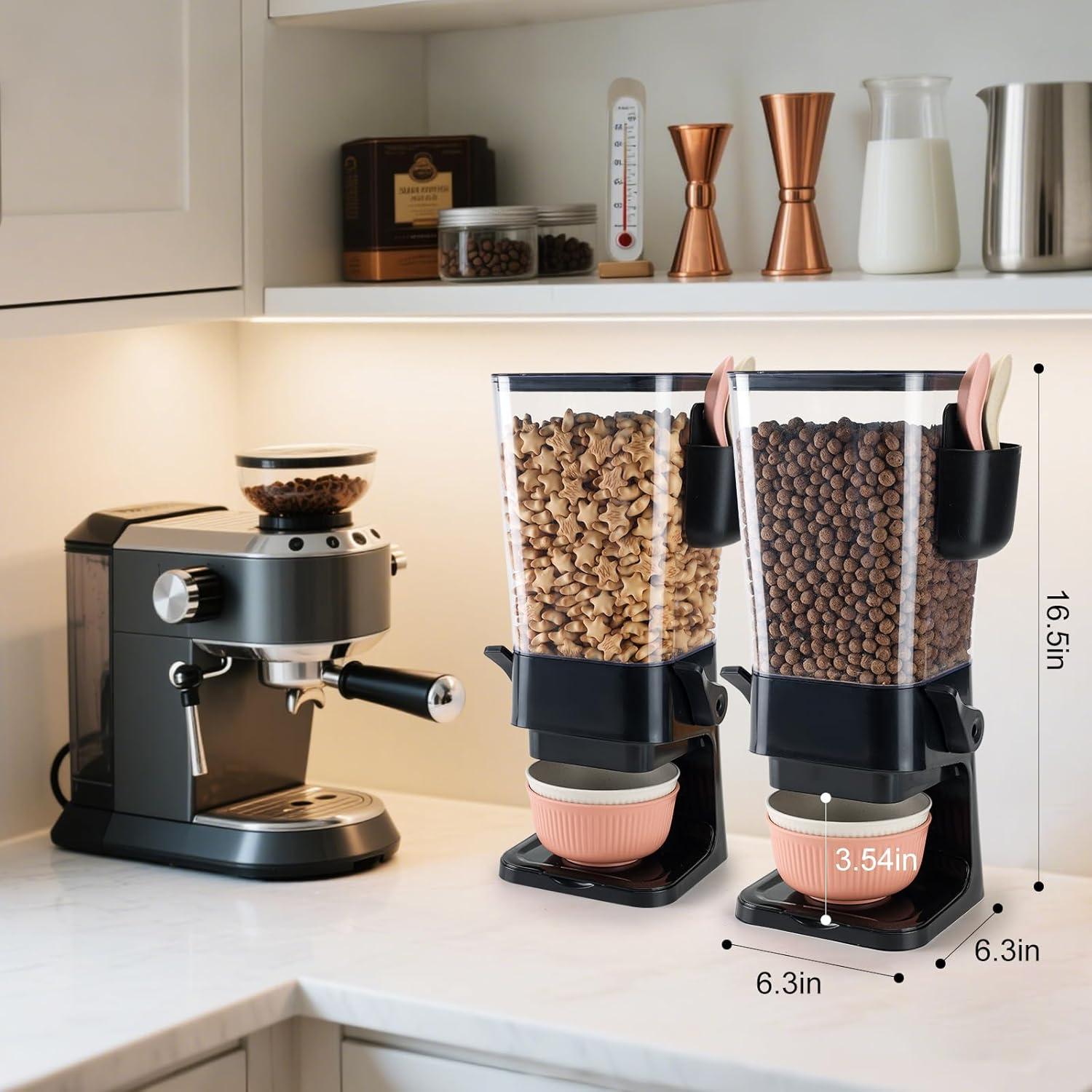 Dispensador de Cereal OSACOE Negro 2 Paquete 5.5L con Cuencos