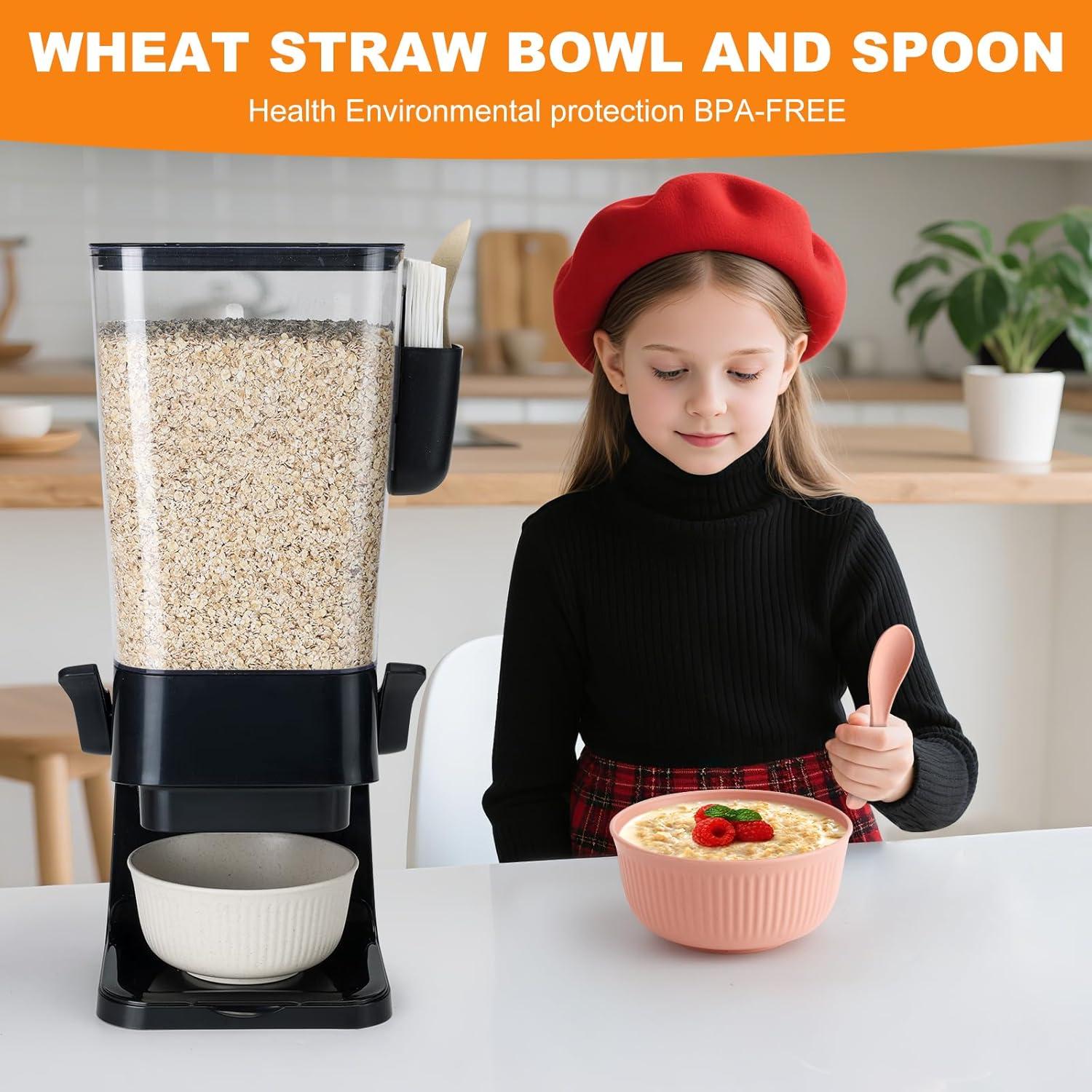 Dispensador de Cereal OSACOE Negro 2 Paquete 5.5L con Cuencos