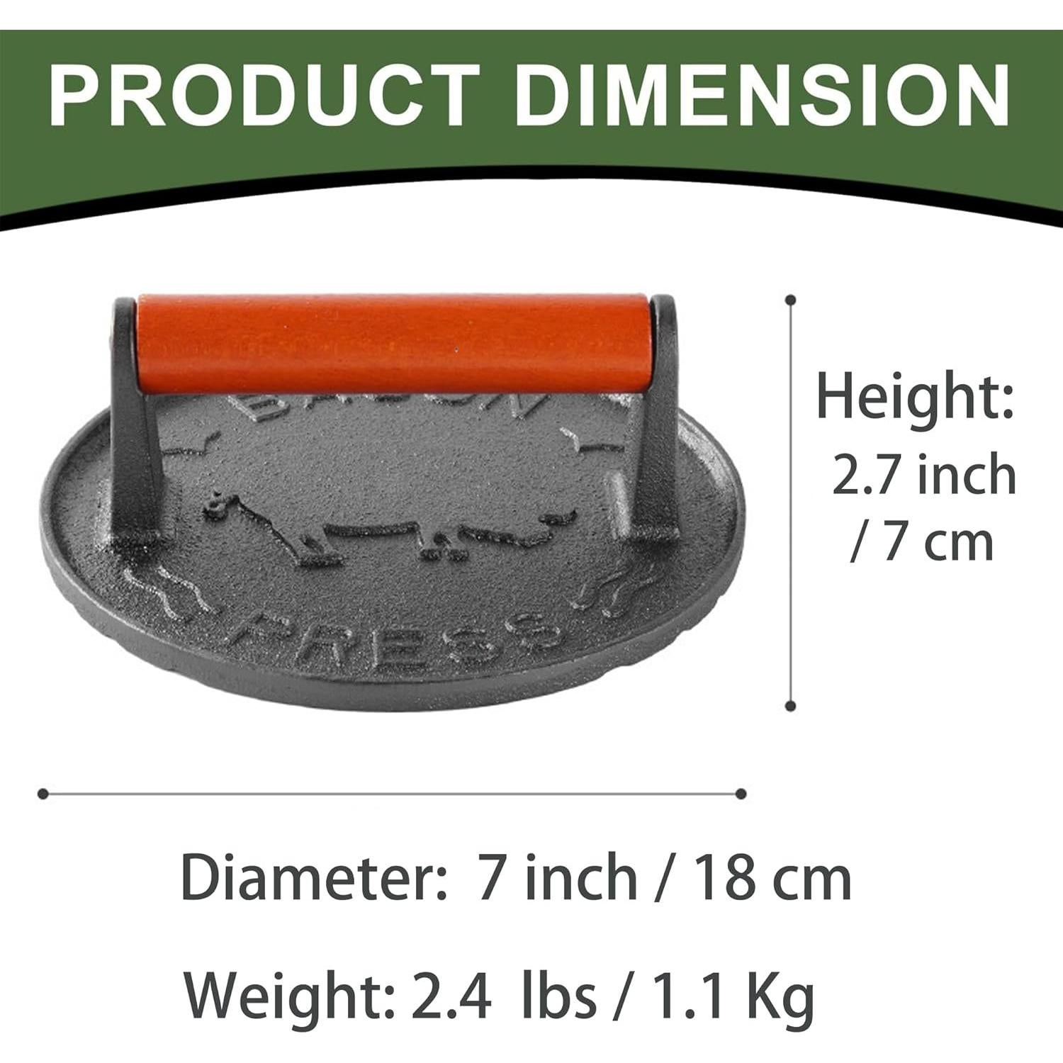 Prensa de Hamburguesas SanKonfu de Hierro Fundido 18 cm
