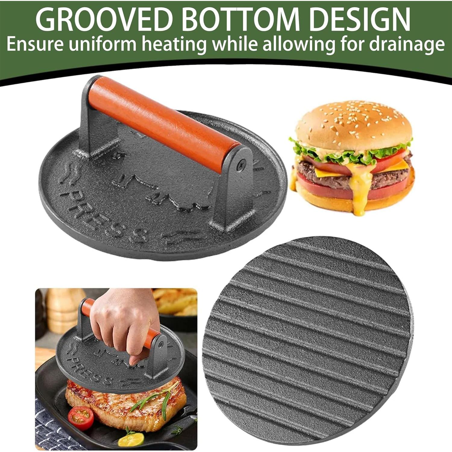 Prensa de Hamburguesas SanKonfu de Hierro Fundido 18 cm