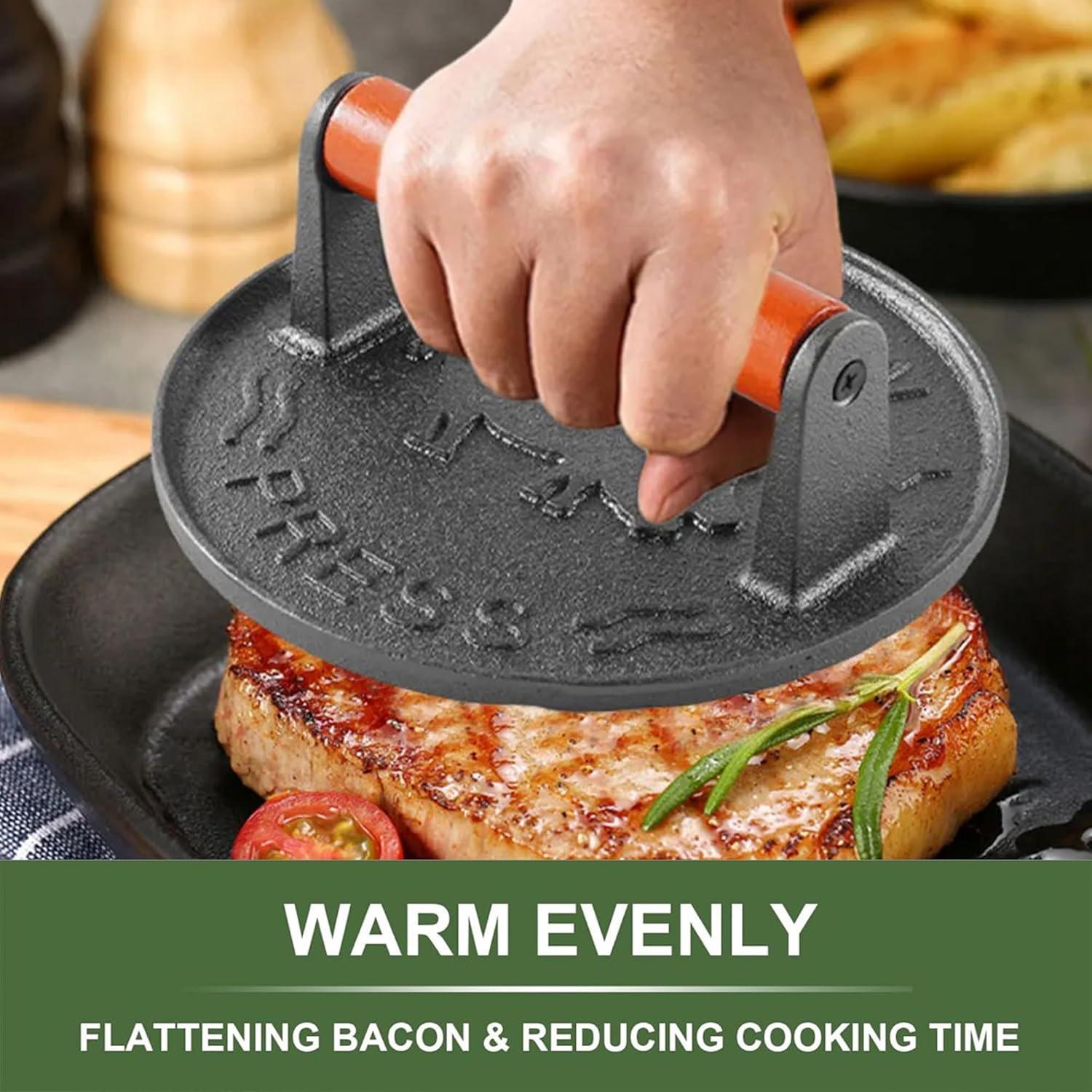 Prensa de Hamburguesas SanKonfu de Hierro Fundido 18 cm