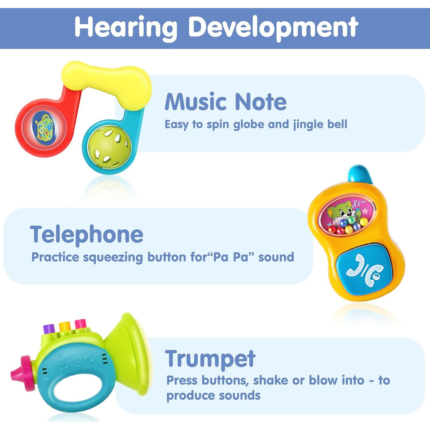 Set de 10 Sonajeros y Mordedores iPlay, 0-6 años