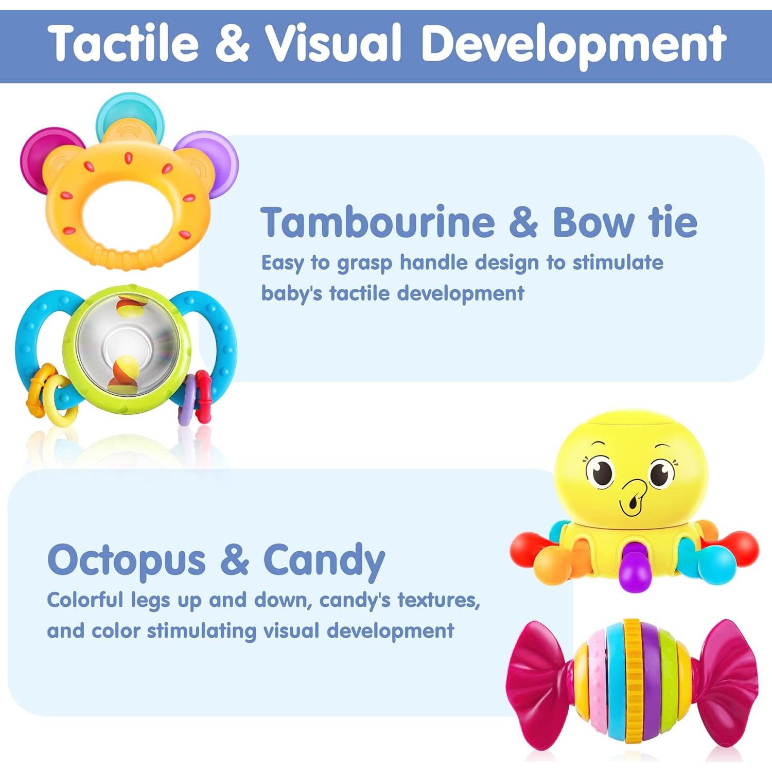 Set de 10 Sonajeros y Mordedores iPlay, 0-6 años