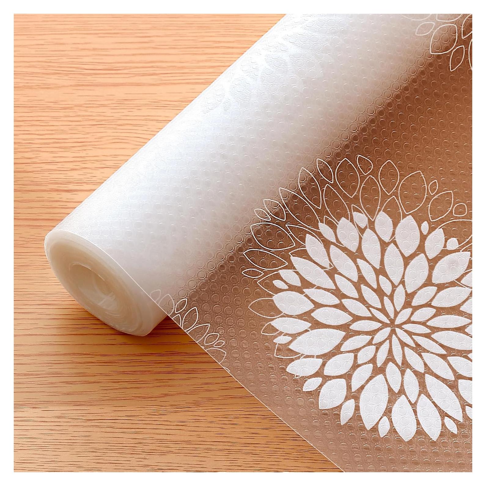 Forros de Estantería Cooyes 30x300cm EVA Antideslizante Blanco Floral