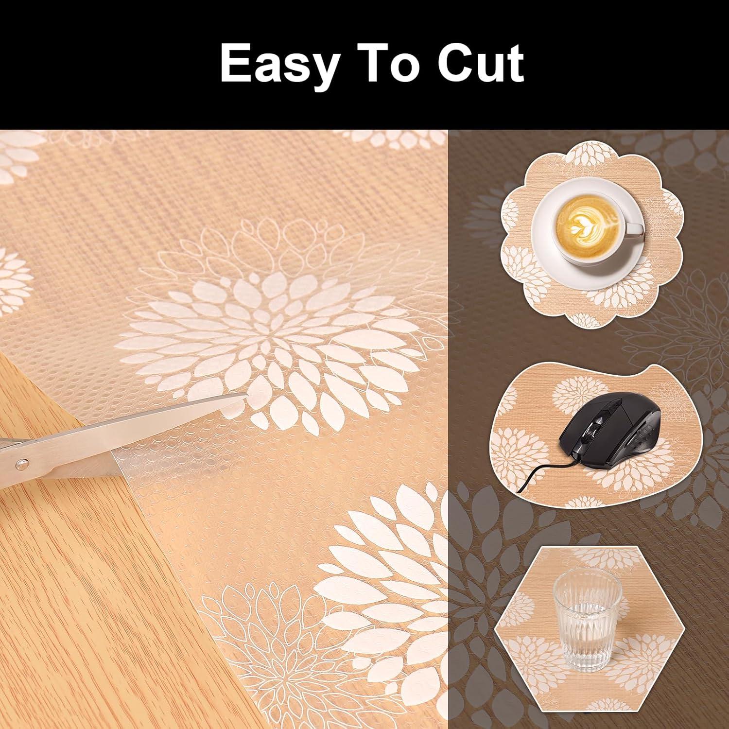 Forros de Estantería Cooyes 30x300cm EVA Antideslizante Blanco Floral