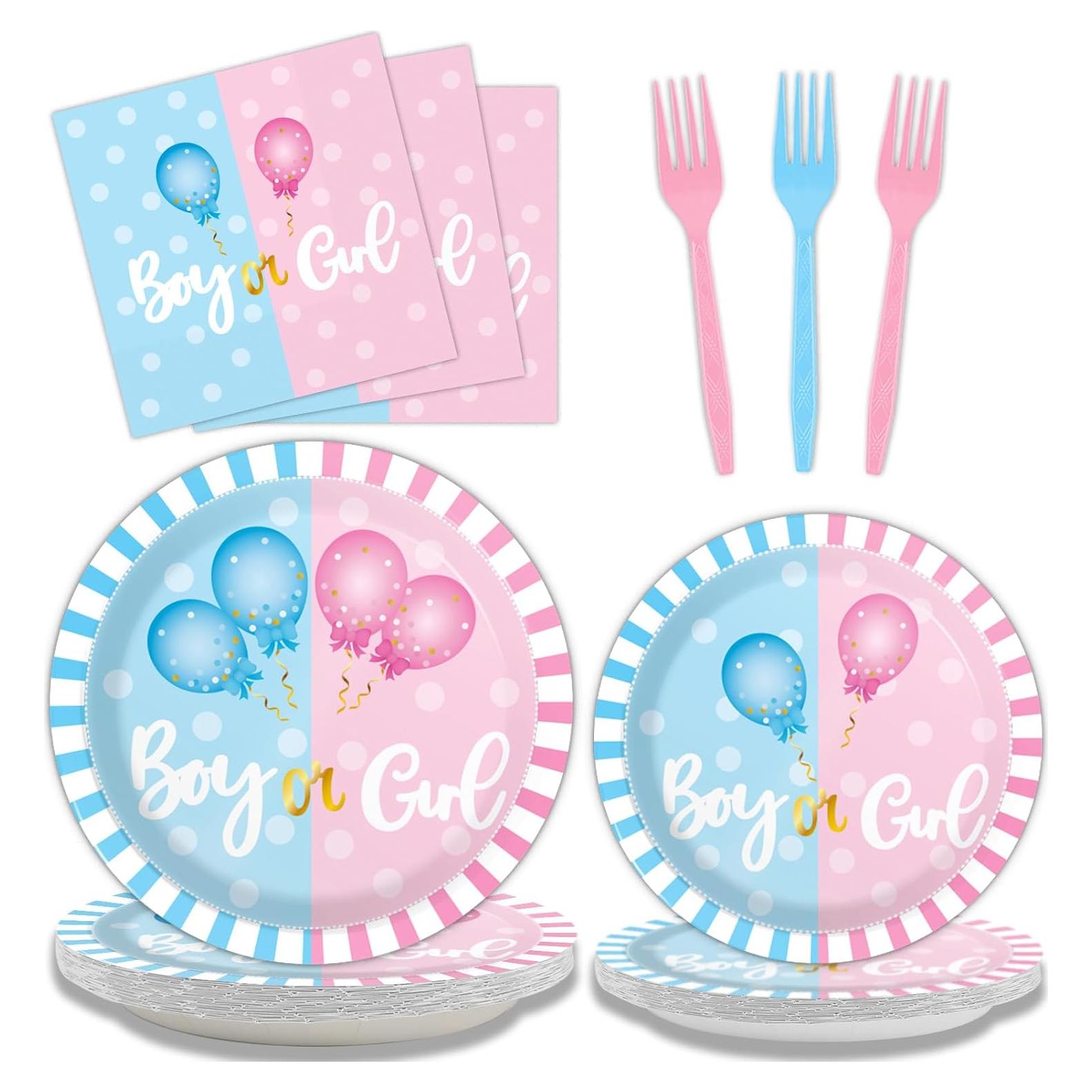 Kit de Fiesta Revelación de Género Tevxj 96 Piezas Platos y Servilletas