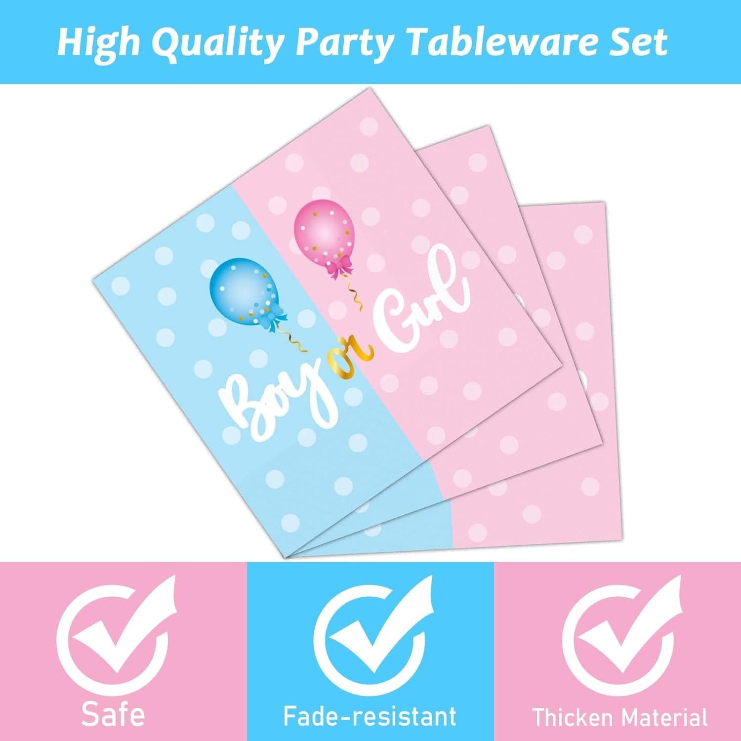 Kit de Fiesta Revelación de Género Tevxj 96 Piezas Platos y Servilletas