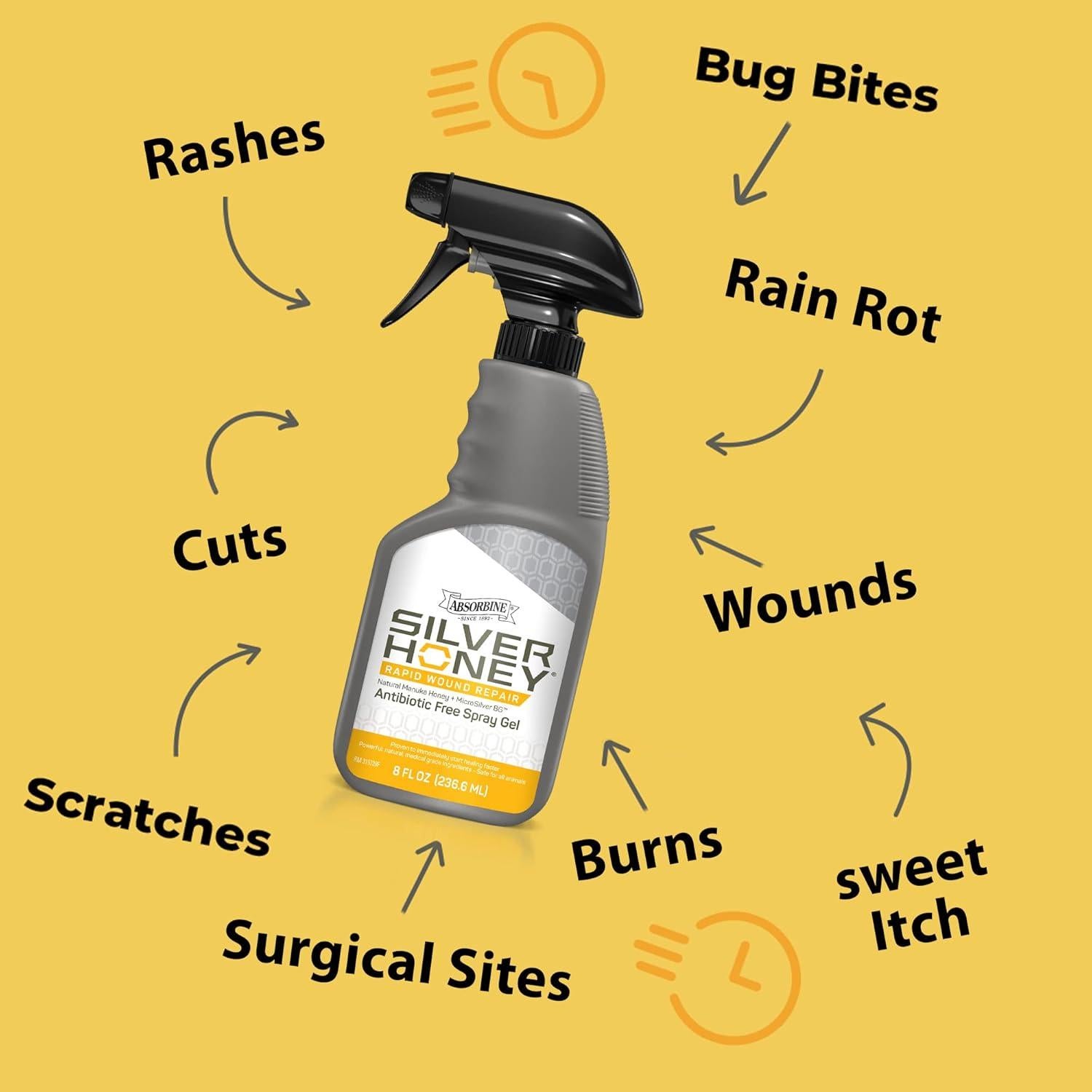 Absorbine Silver Honey Spray Gel 236.6ml - Cuidado de Heridas