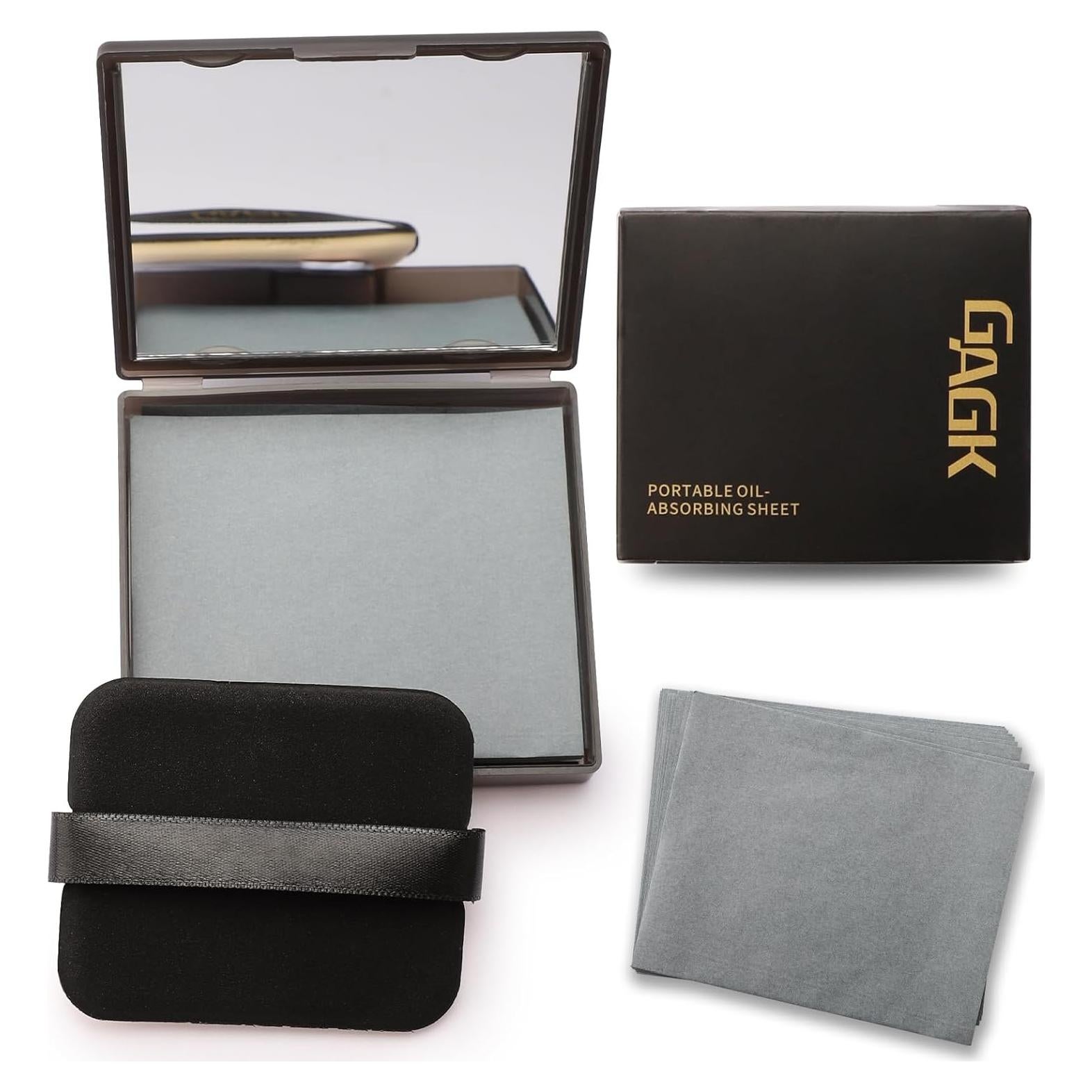 Hojas Absorbentes de Aceite Erinde 200 Hojas con Puff y Espejo