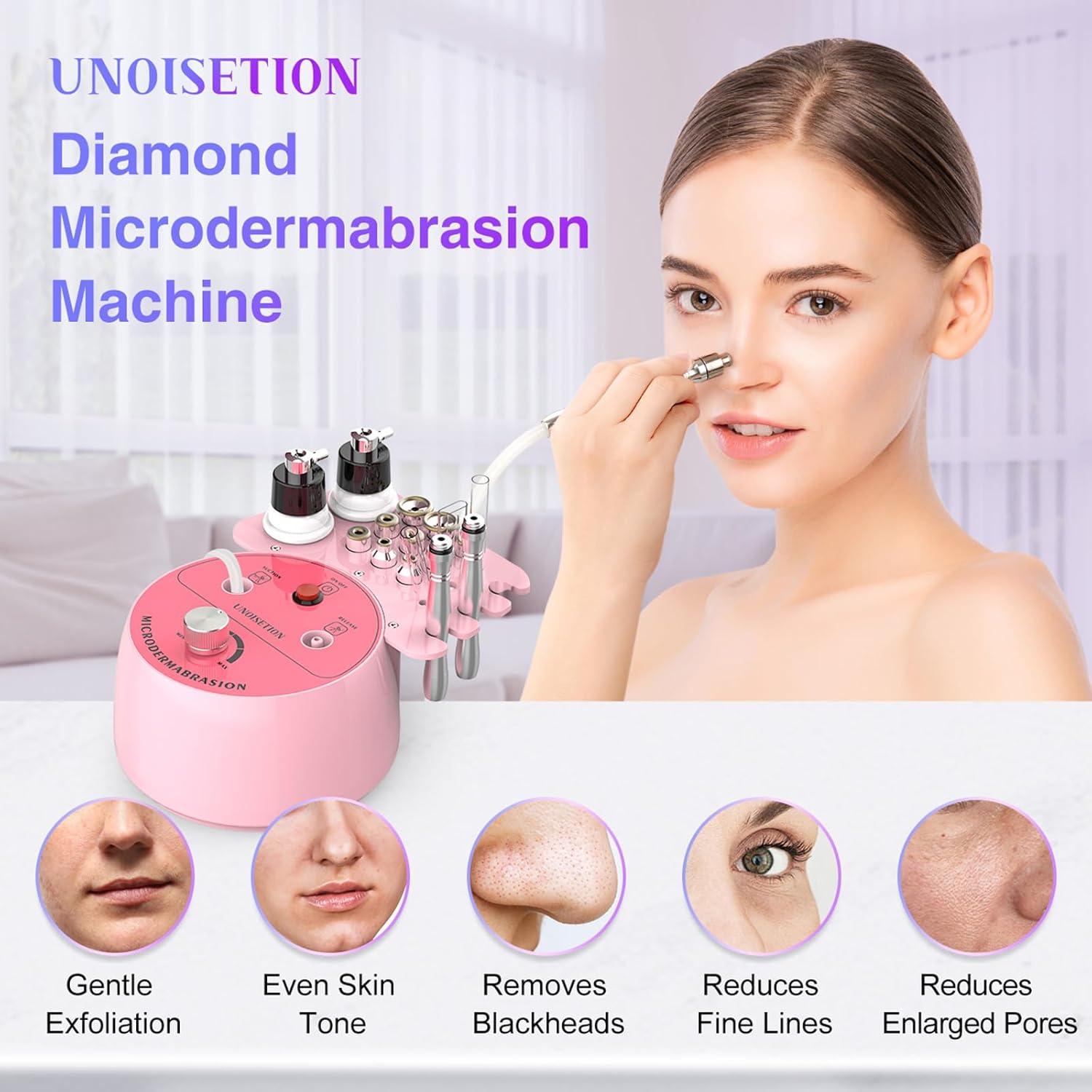 Máquina de Microdermoabrasión UNOISETION 3 en 1 Facial Rosa