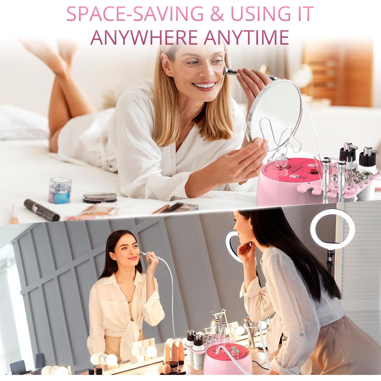 Máquina de Microdermoabrasión UNOISETION 3 en 1 Facial Rosa