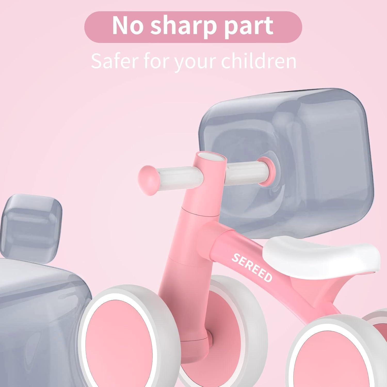 Bicicleta de Equilibrio SEREED UD30 Rosa para Bebés 1-2 Años