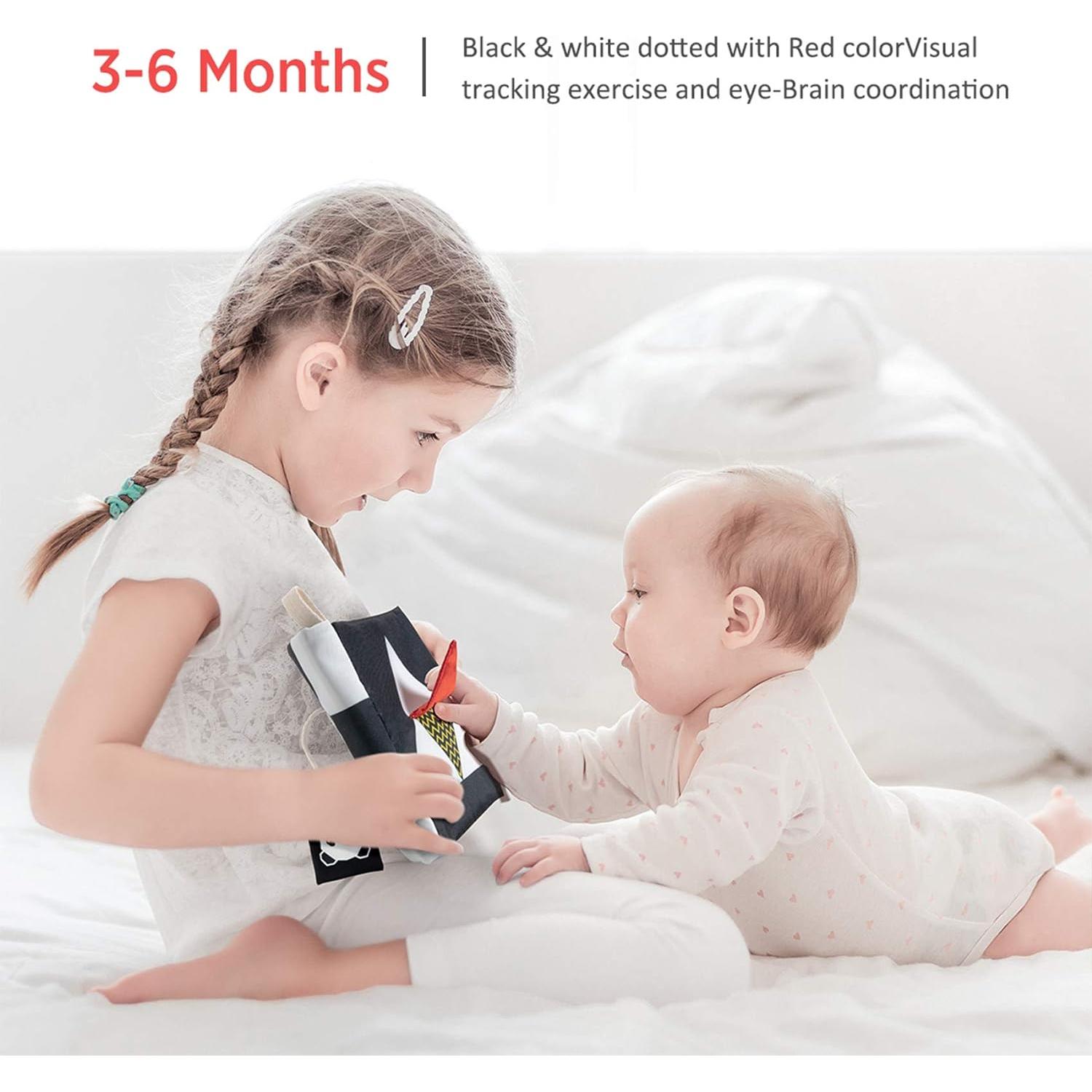 Libro de Tela para Bebés Beiens - Alto Contraste 0-12 Meses