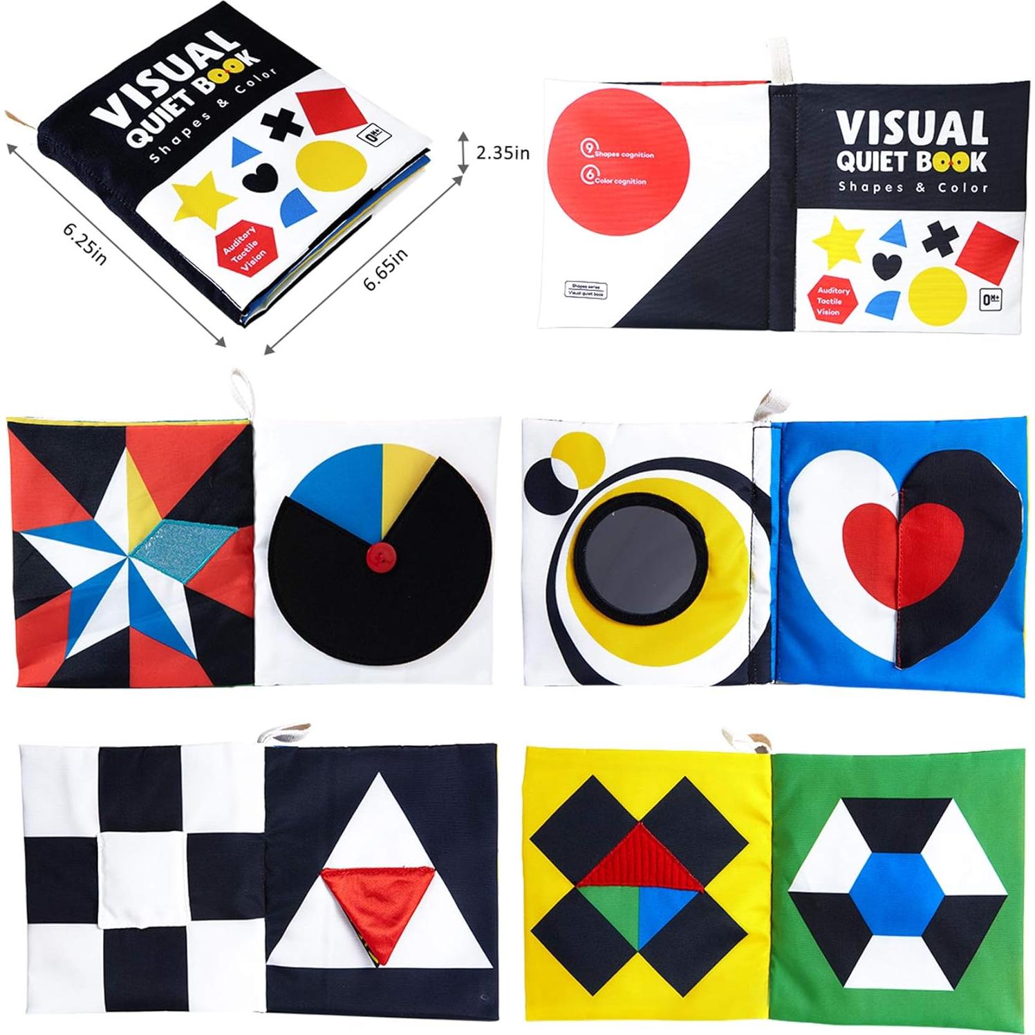 Libro de Tela para Bebés Beiens - Alto Contraste 0-12 Meses