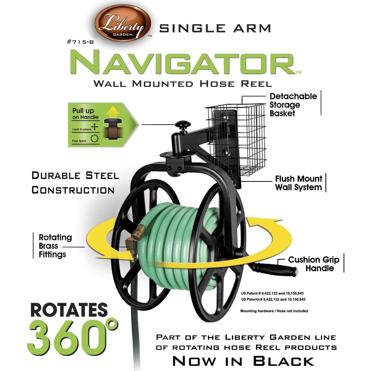 Carrete de Manguera Liberty Garden 712-B 38.1m Negro