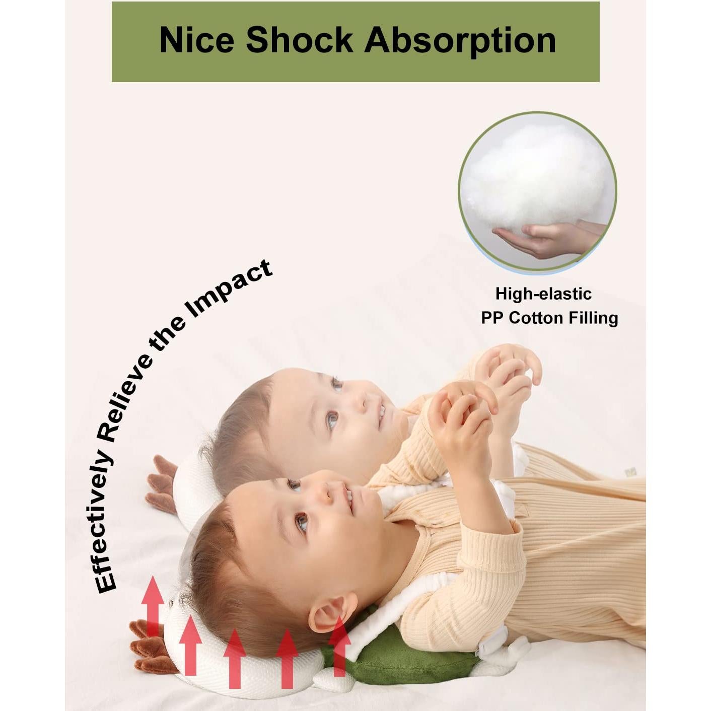 Cojín de Protección para Cabeza Bebé Jun Neng Tortuga Verde