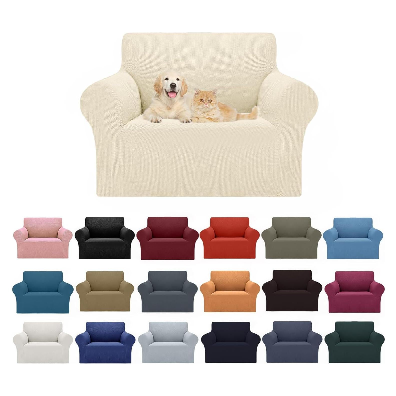 Funda elástica para sofá 1 plaza Cupuamon Beige jacquard