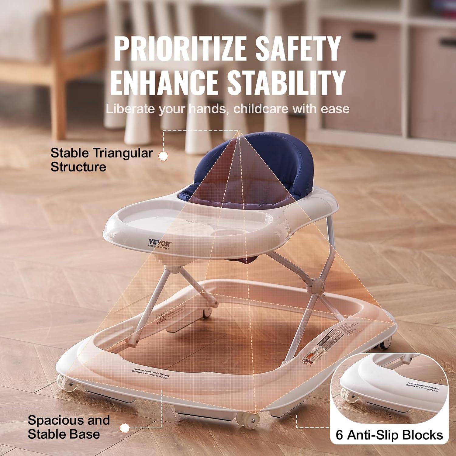 Andador Plegable VEVOR para Bebés 6-12 Meses Altura Ajustable