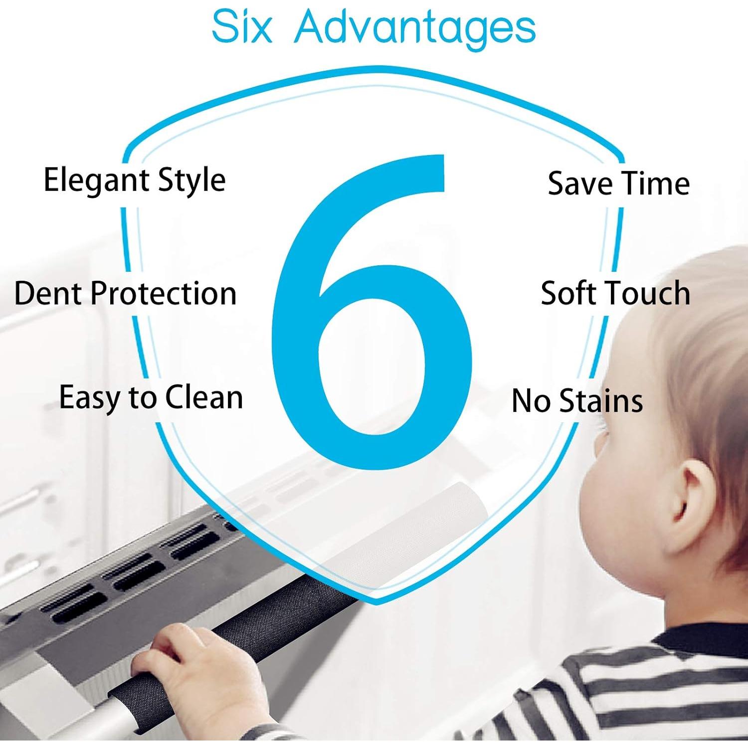 Cubiertas para Manijas de Refrigerador Miss.Silk - 5 Piezas Negro