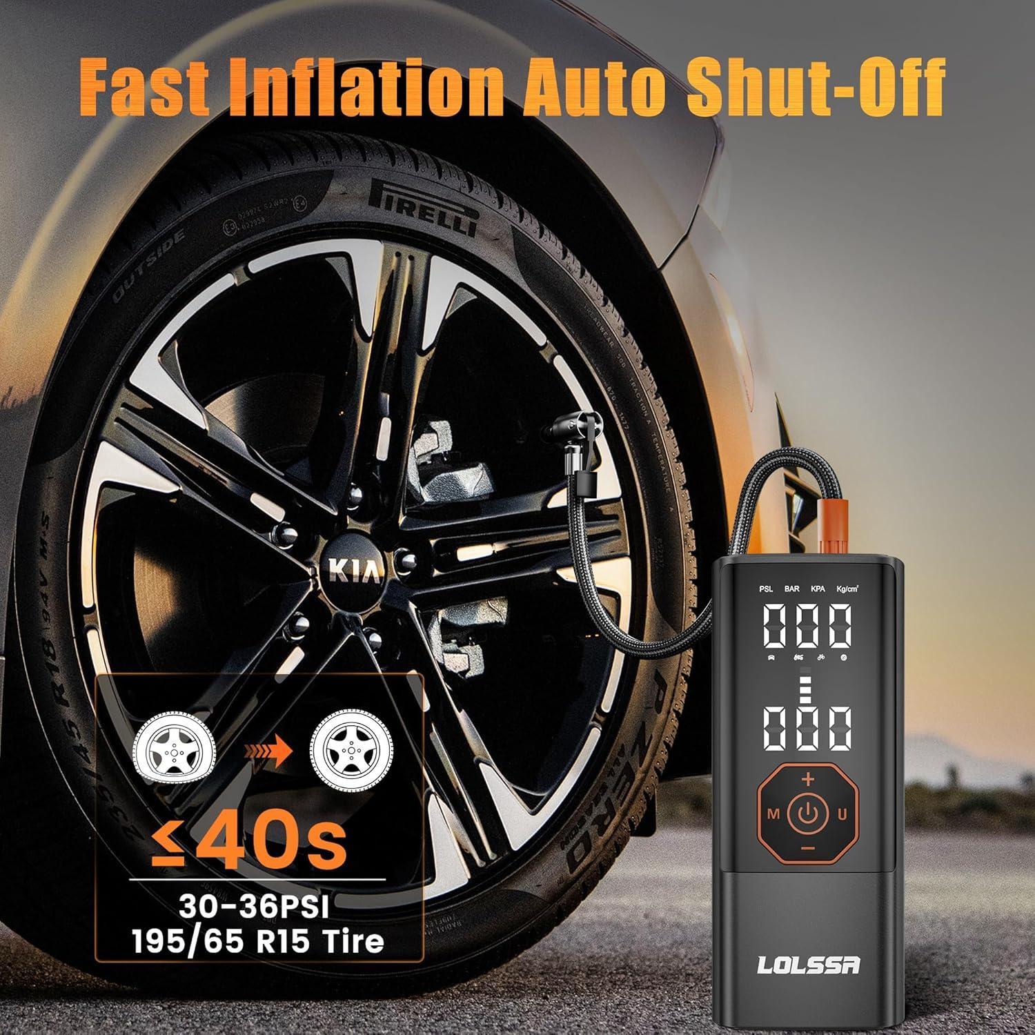 Compresor de Aire Portátil LOLSSA 25000mAh 180PSI Inalámbrico