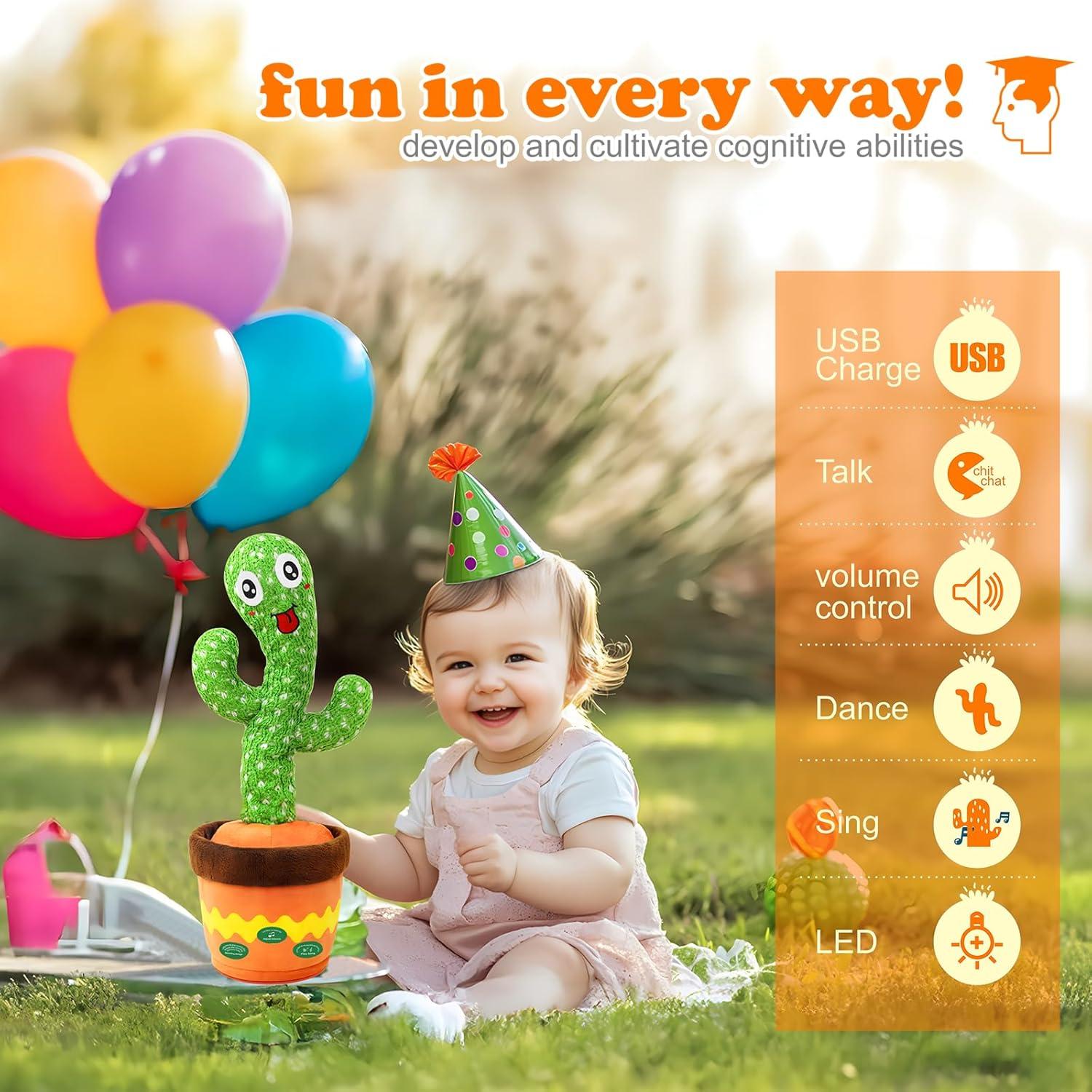 Cactus Hablante YMLTP, Juguete Interactivo Suave LED