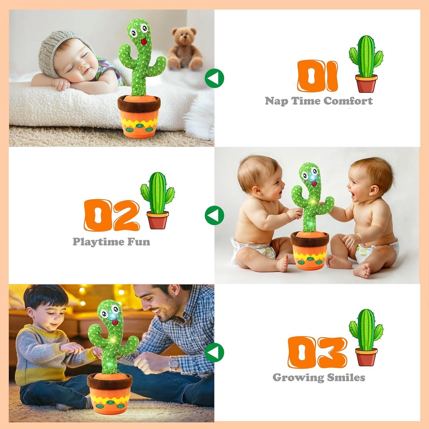 Cactus Hablante YMLTP, Juguete Interactivo Suave LED