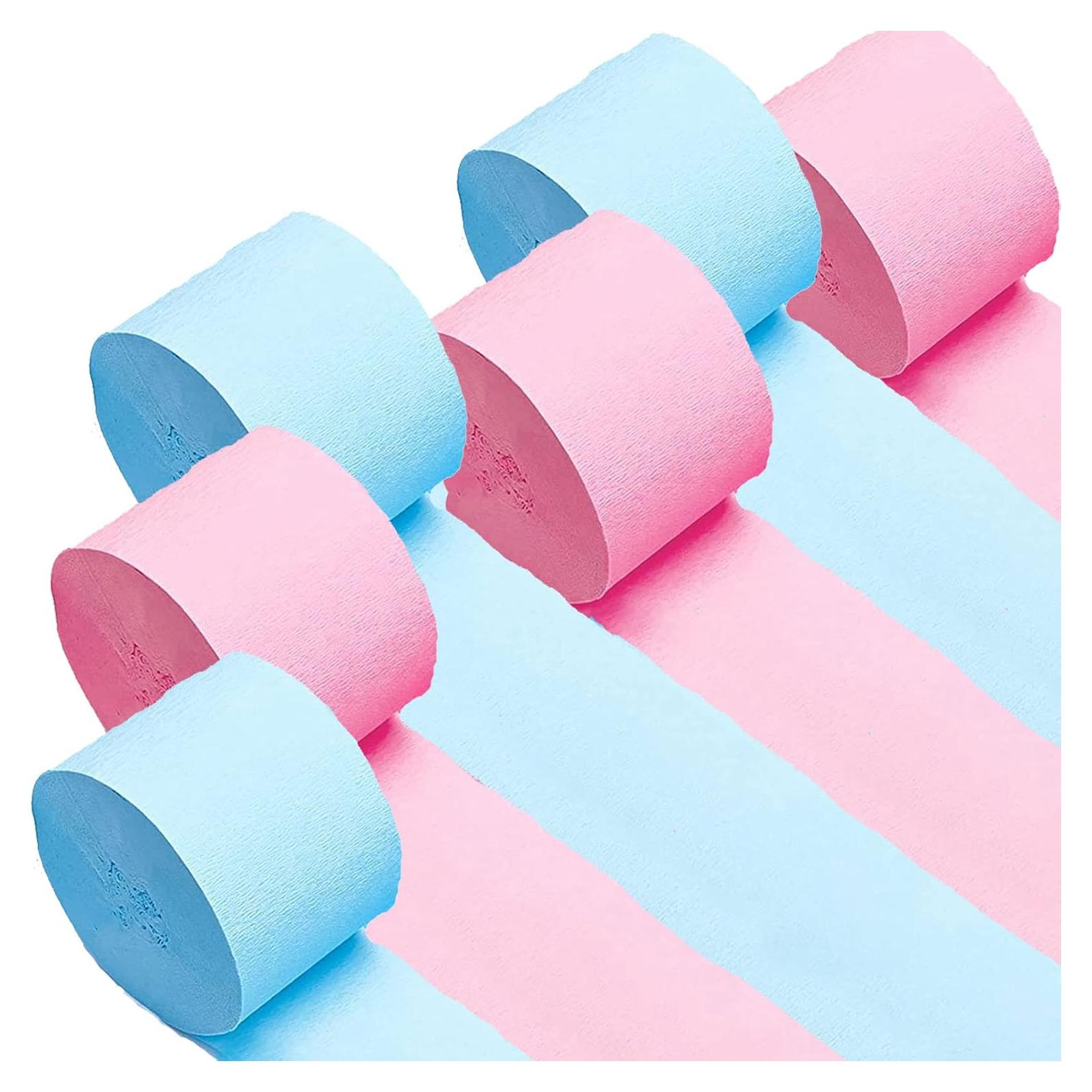 Streamers de Papel Crepé We Moment Rosa y Azul 6 Rollos