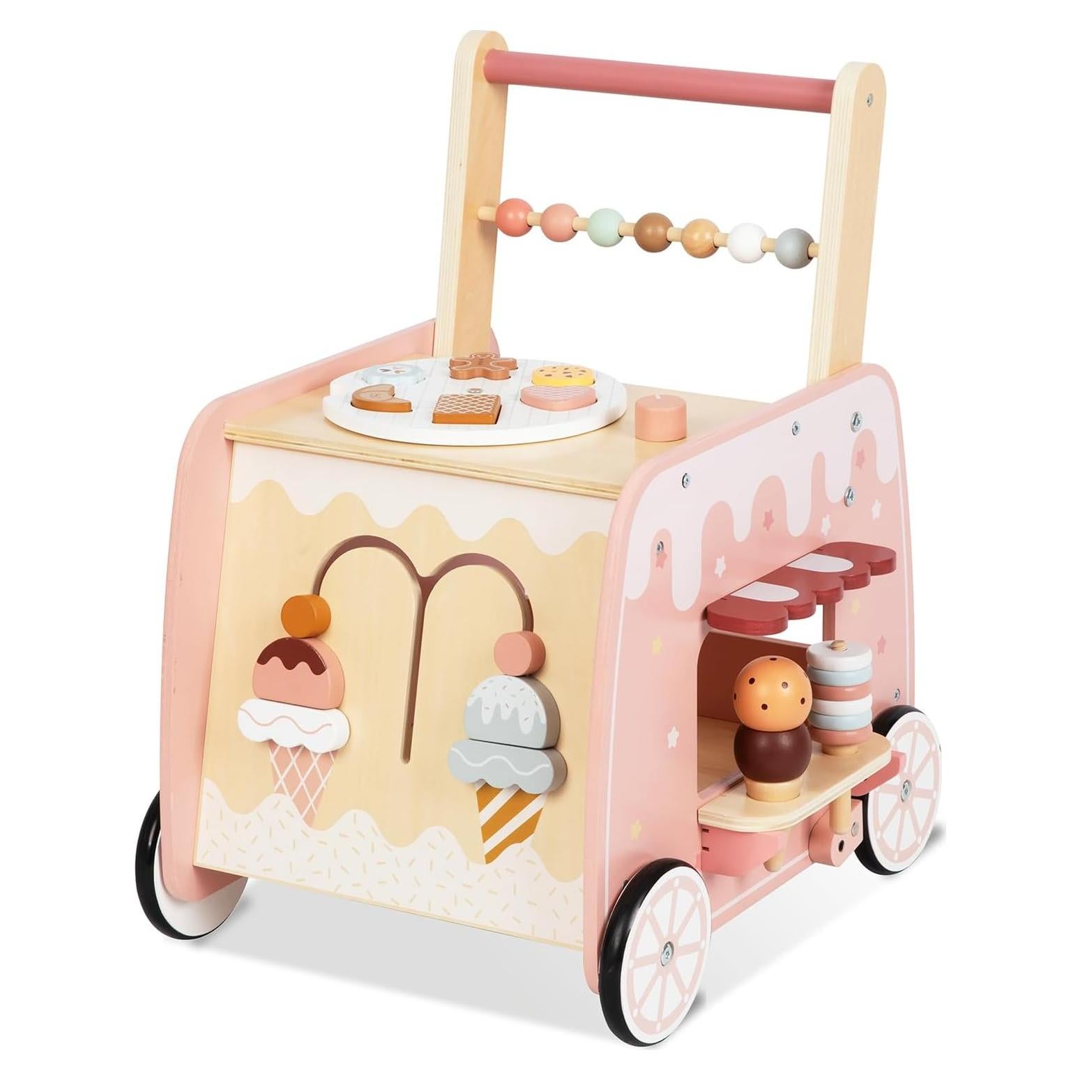 Andador de Madera Carrito de Helados Juguete Educativo 3.5kg