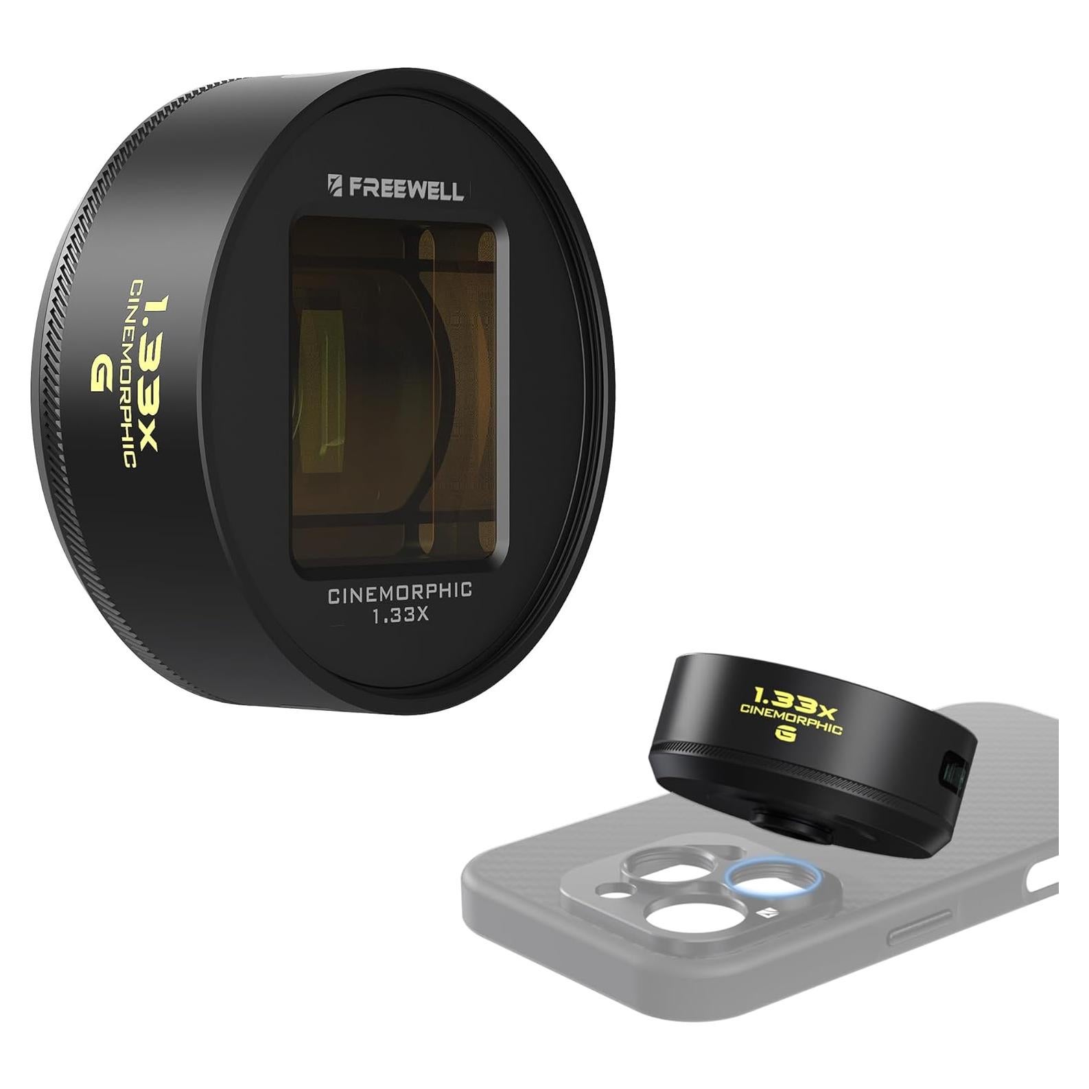 Lente Anamórfico Azul 1.33x Freewell para Smartphone 17mm