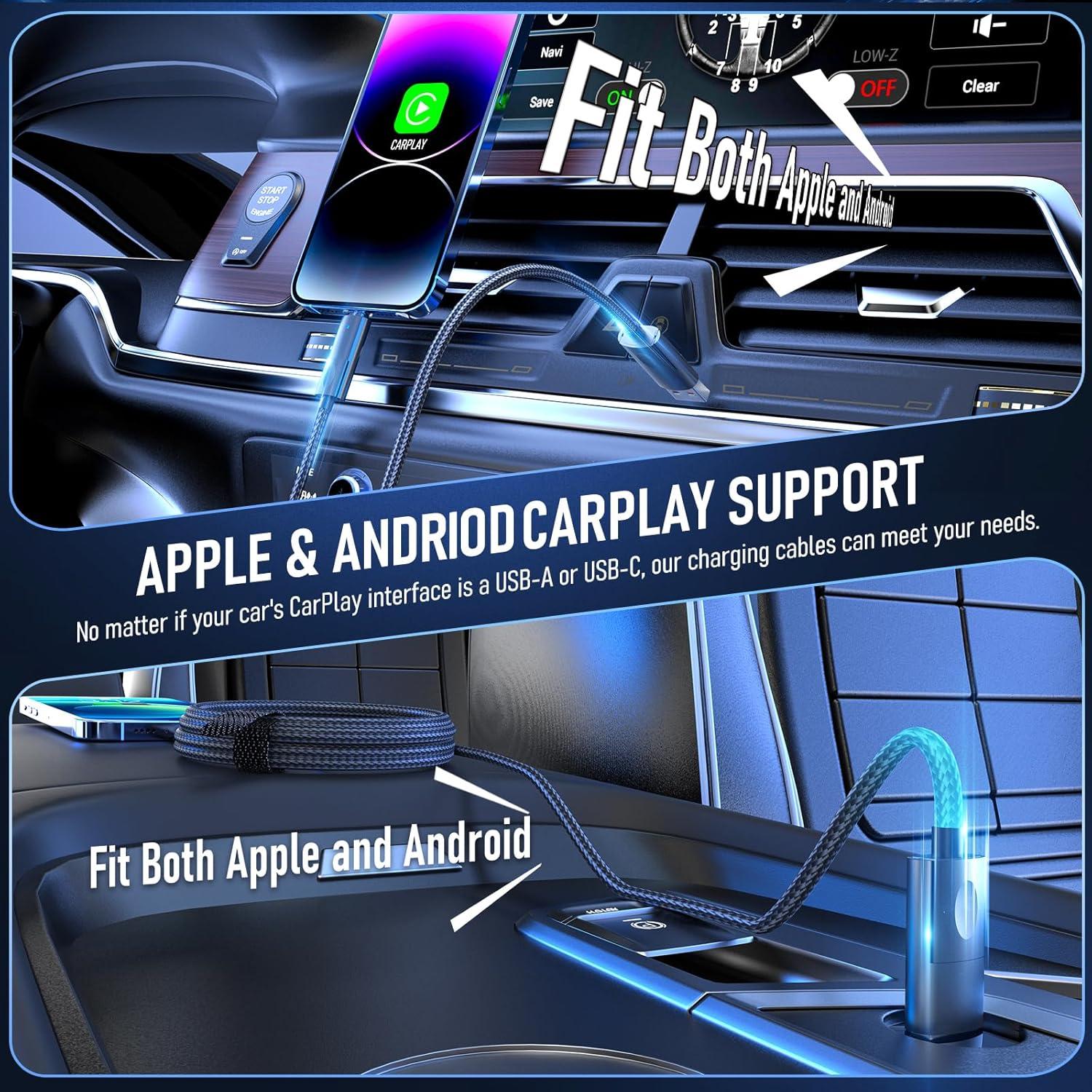 Cable de Carga 4 en 1 JHWSXTEK 60W 1m USB C Lightning