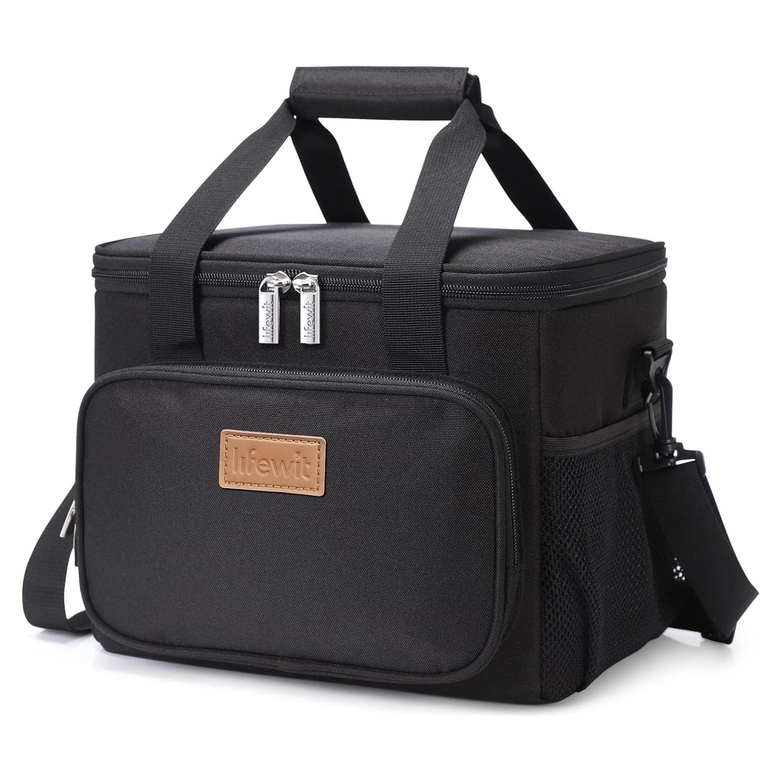 Bolsa de Almuerzo Térmica Lifewit 9L Negra Aislante para Adultos