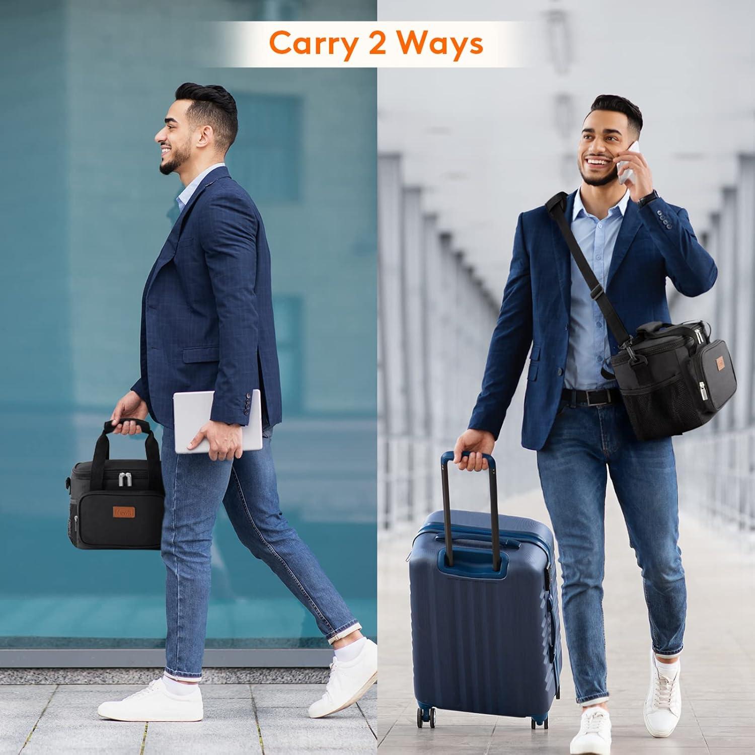 Bolsa de Almuerzo Térmica Lifewit 9L Negra Aislante para Adultos