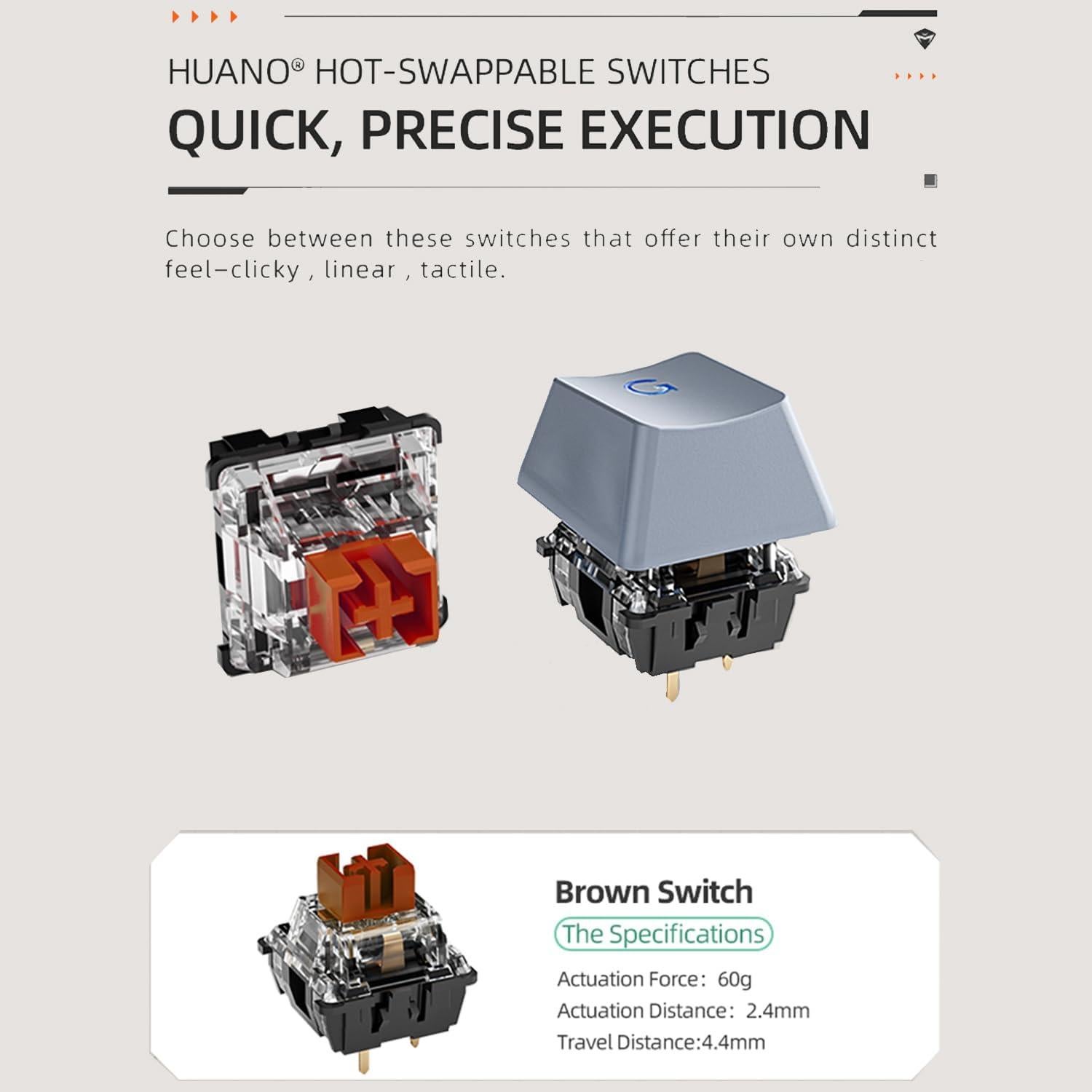 Teclado Mecánico Machenike K500A-B84 75% RGB Táctil Marrón