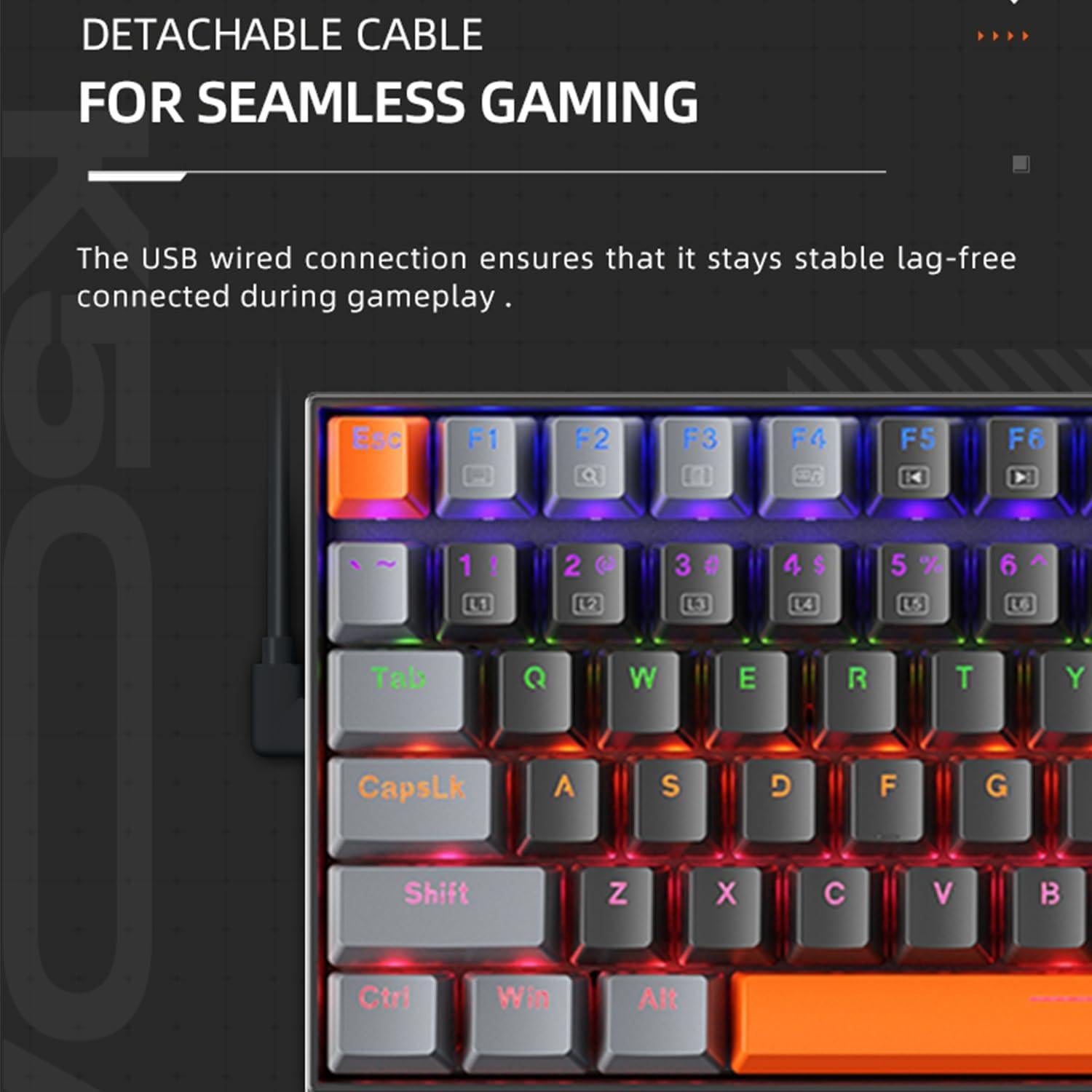 Teclado Mecánico Machenike K500A-B84 75% RGB Táctil Marrón