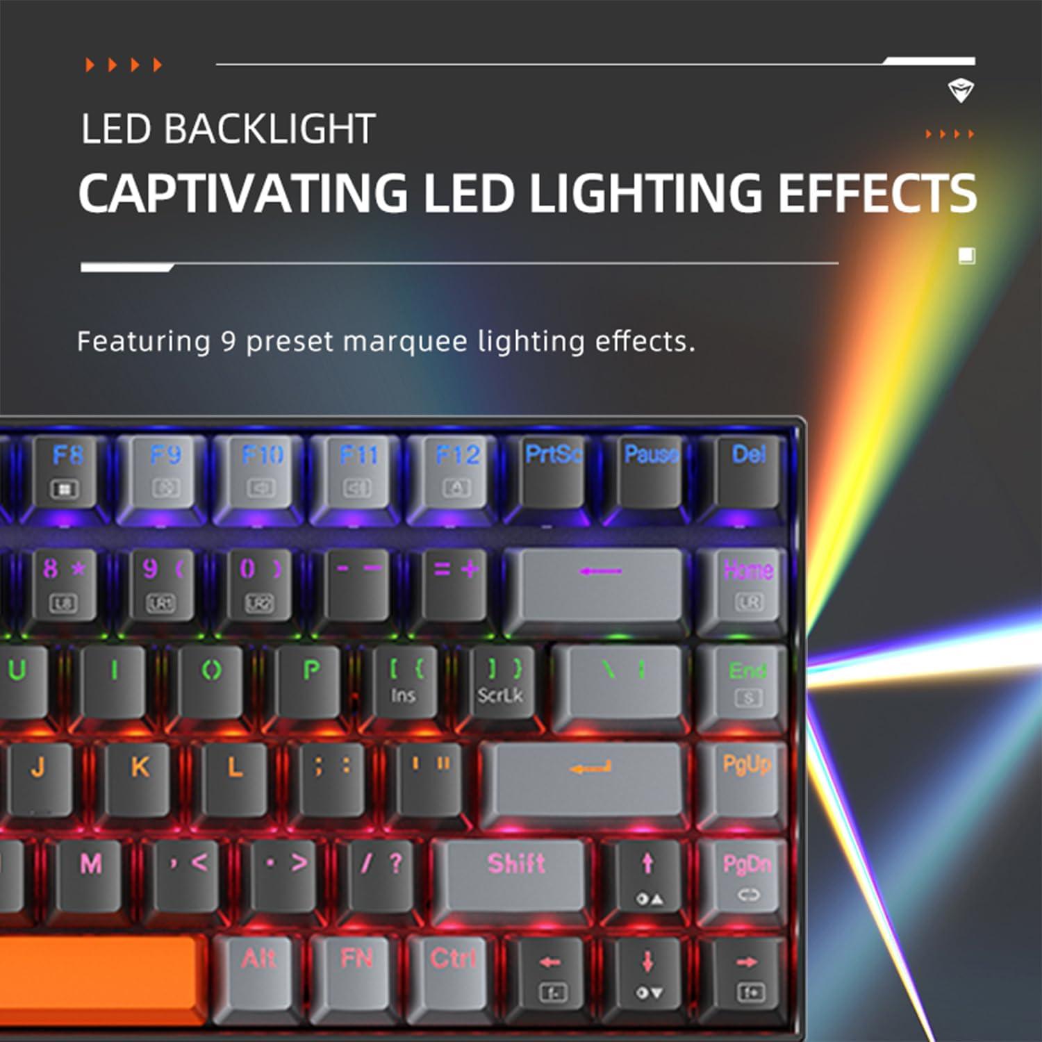 Teclado Mecánico Machenike K500A-B84 75% RGB Táctil Marrón