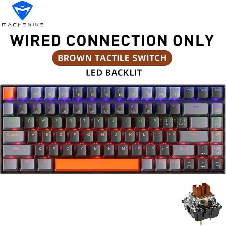 Teclado Mecánico Machenike K500A-B84 75% RGB Táctil Marrón