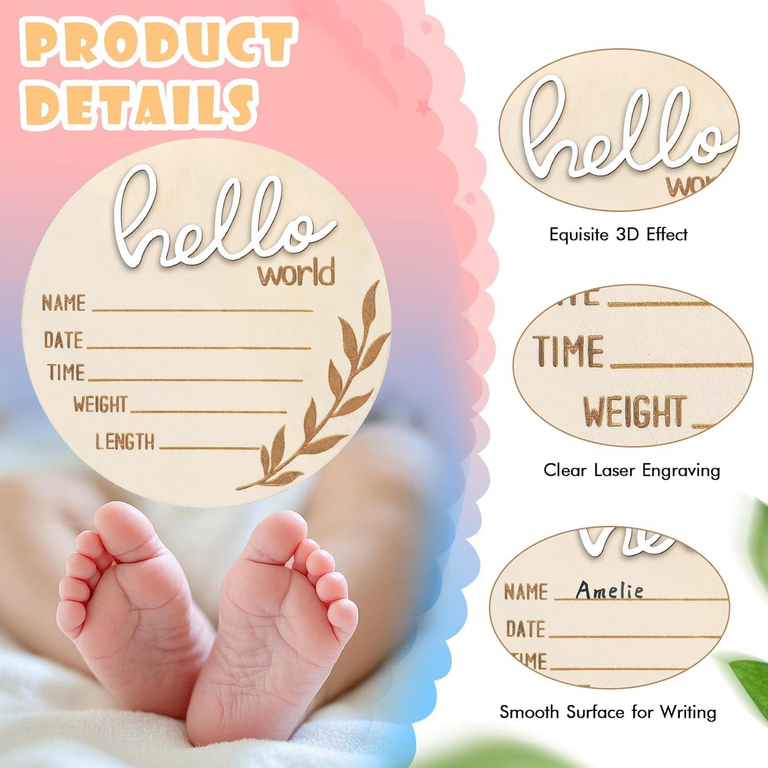 Cartel de Anuncio de Bebé AINBIN 15.24 cm con Soporte y Bolígrafo