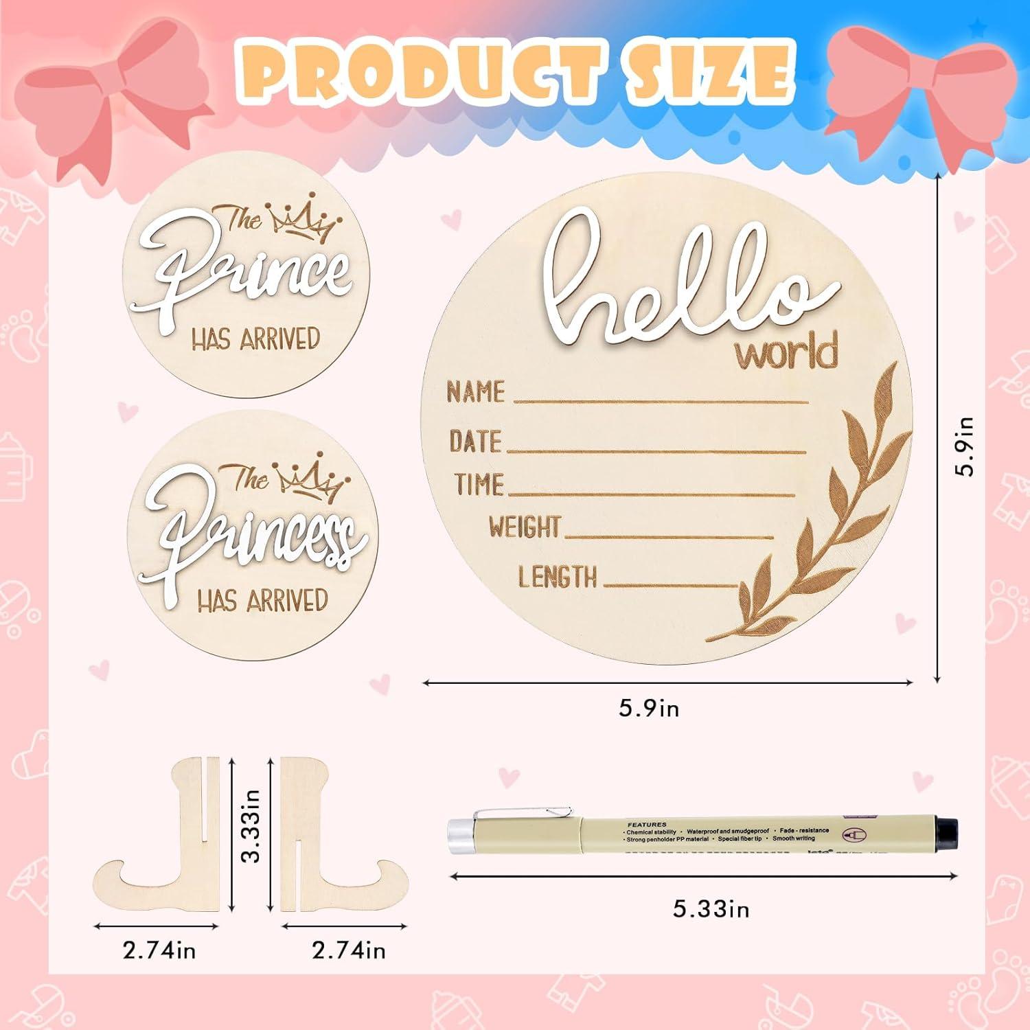 Cartel de Anuncio de Bebé AINBIN 15.24 cm con Soporte y Bolígrafo