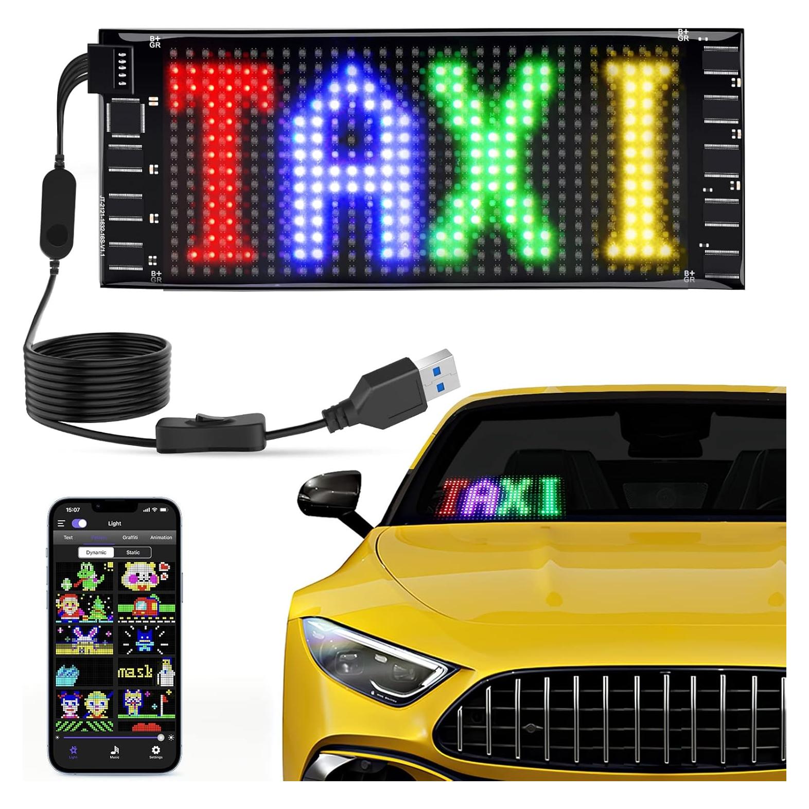 Señal LED Programable KJOY 17cm x 7cm Bluetooth USB