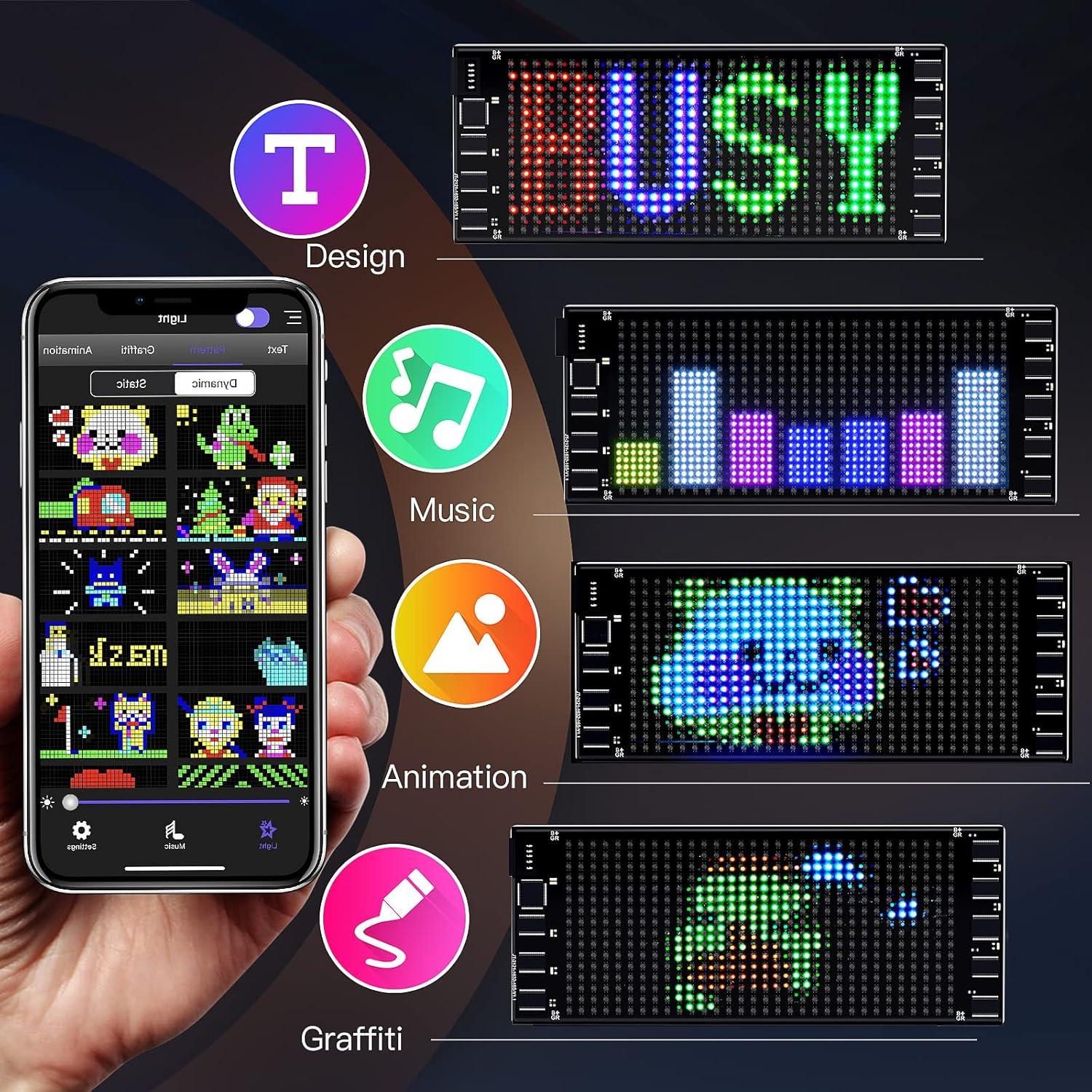 Señal LED Programable KJOY 17cm x 7cm Bluetooth USB