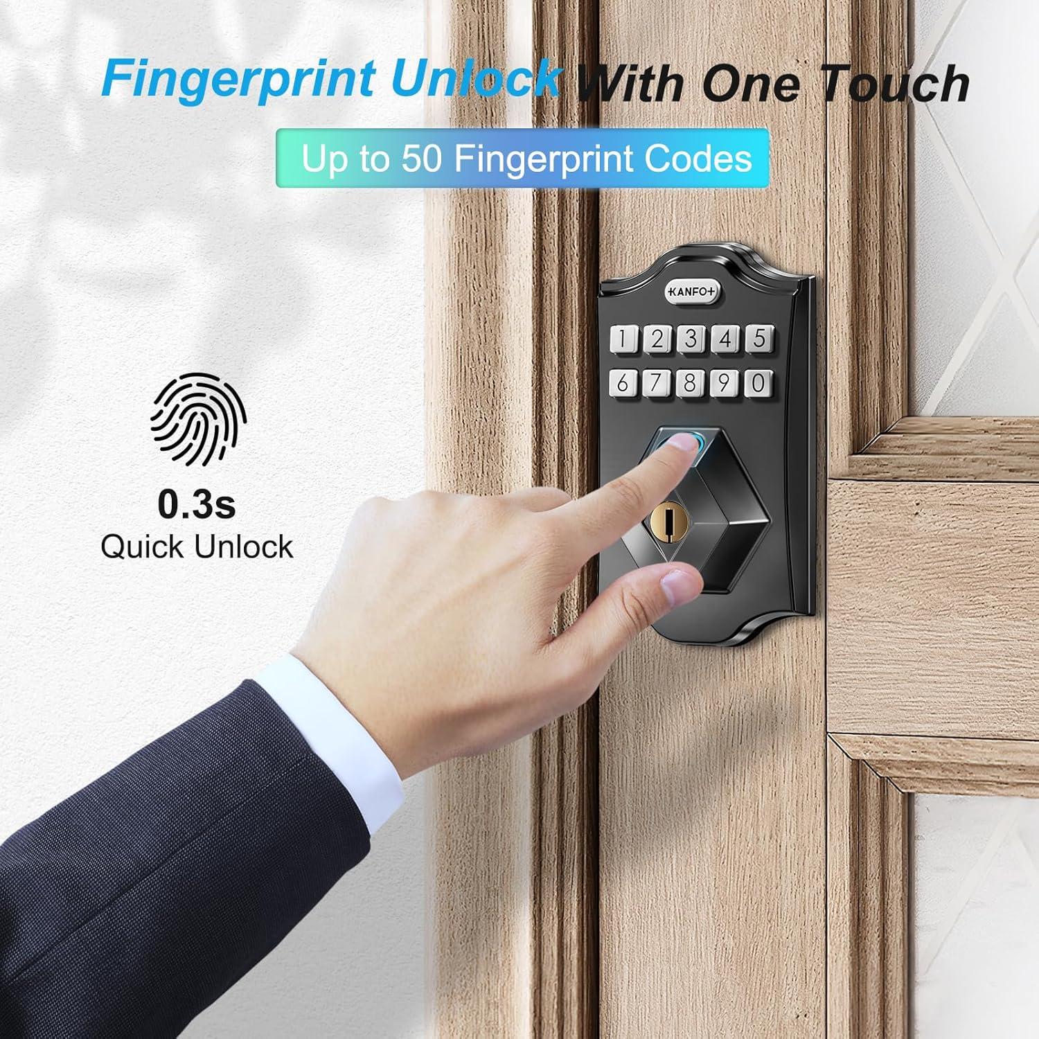 Cerradura Biométrica KANFOX S2 con Huella Dactilar y Teclado