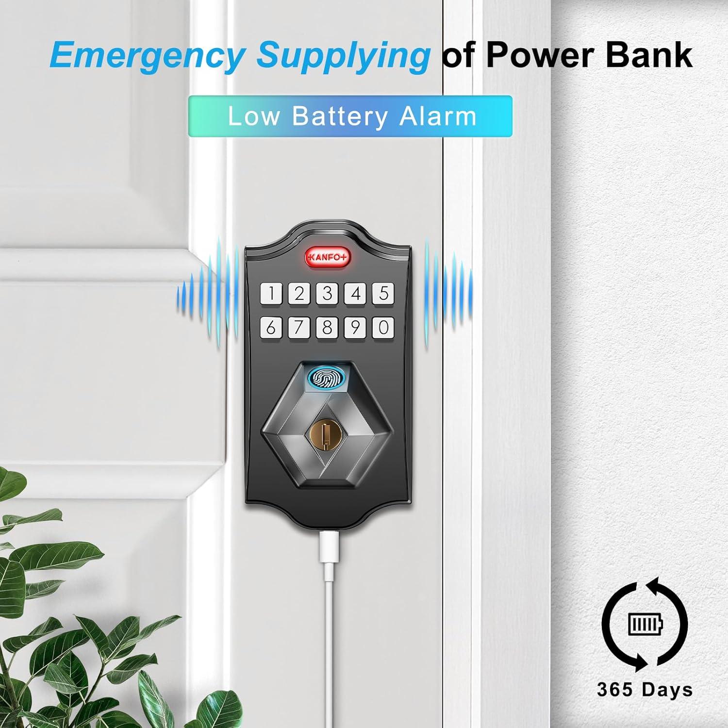 Cerradura Biométrica KANFOX S2 con Huella Dactilar y Teclado