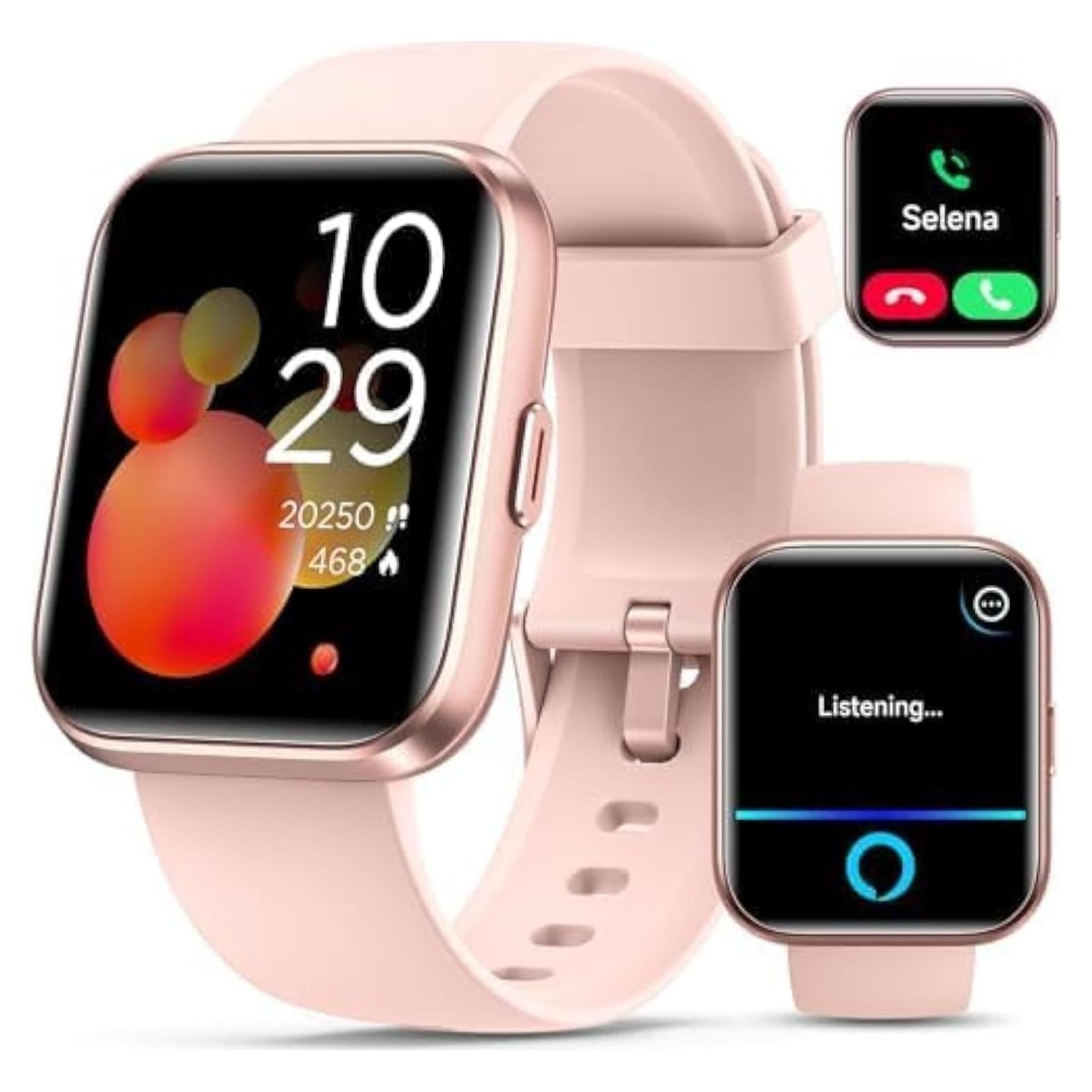 Reloj Inteligente Quican Rosa Bebé 1.8" Fitness con Alexa