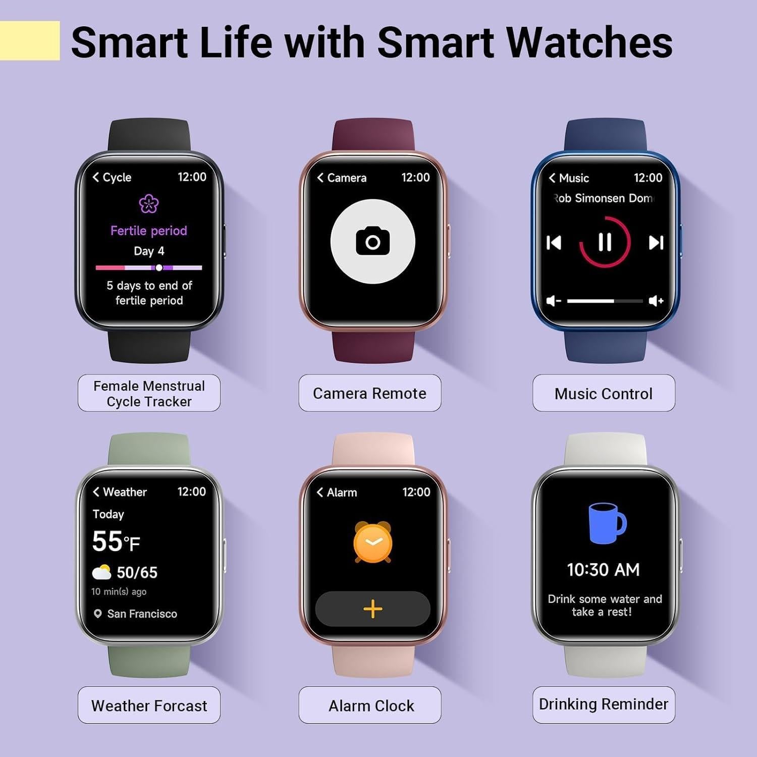 Reloj Inteligente Quican Rosa Bebé 1.8" Fitness con Alexa