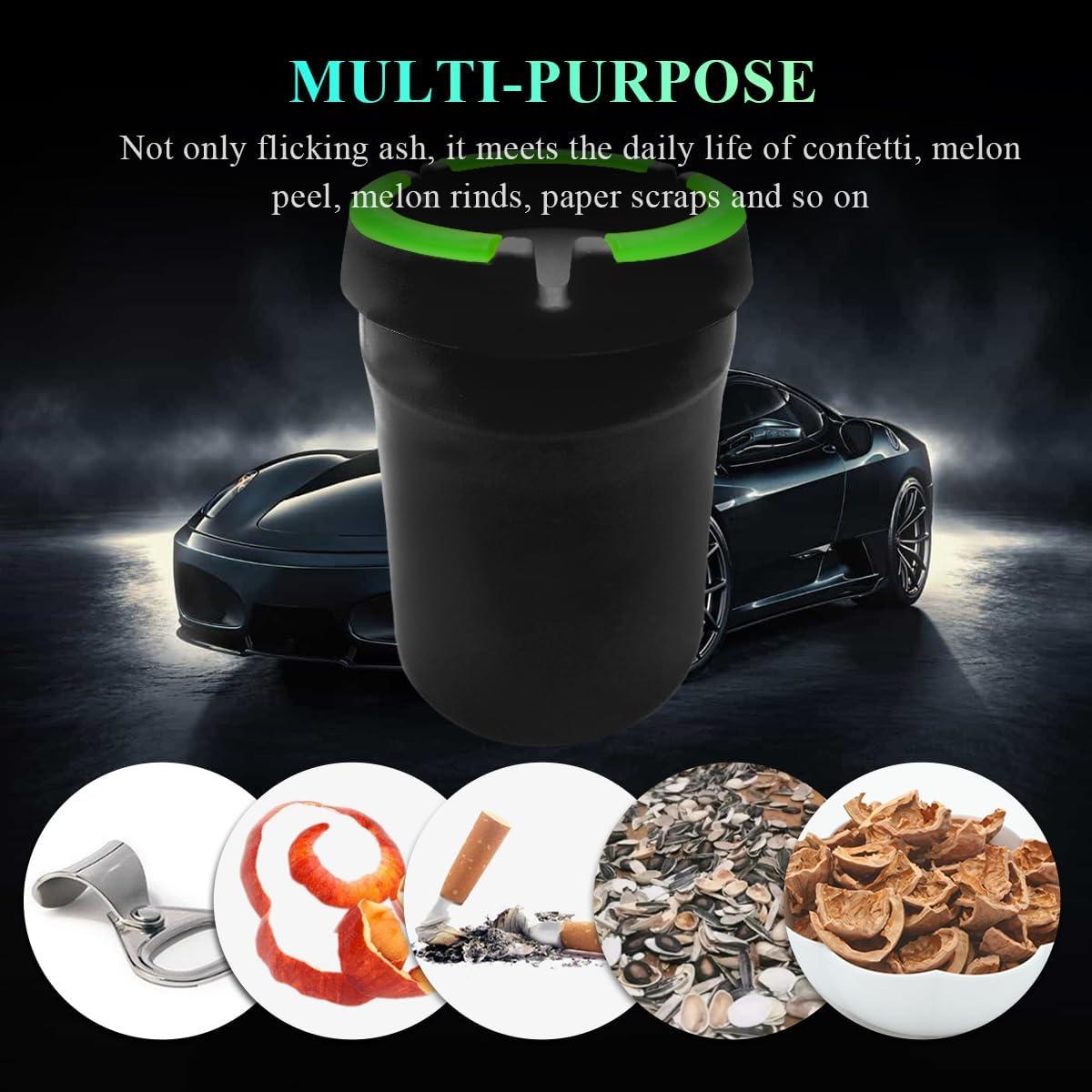 Cenicero de coche Gasedin 2 PCS con tapa y brillo oscuro